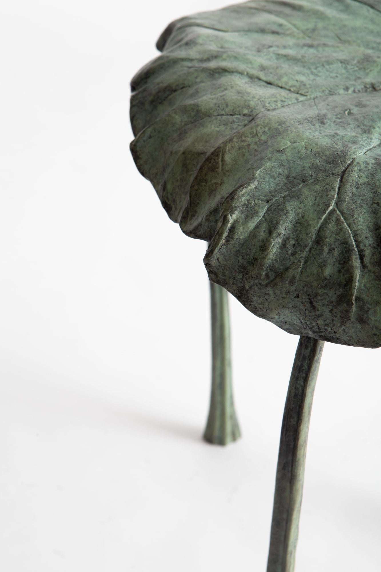 Contemporary Bronze Leaf Stool by Clotilde Ancarani 12