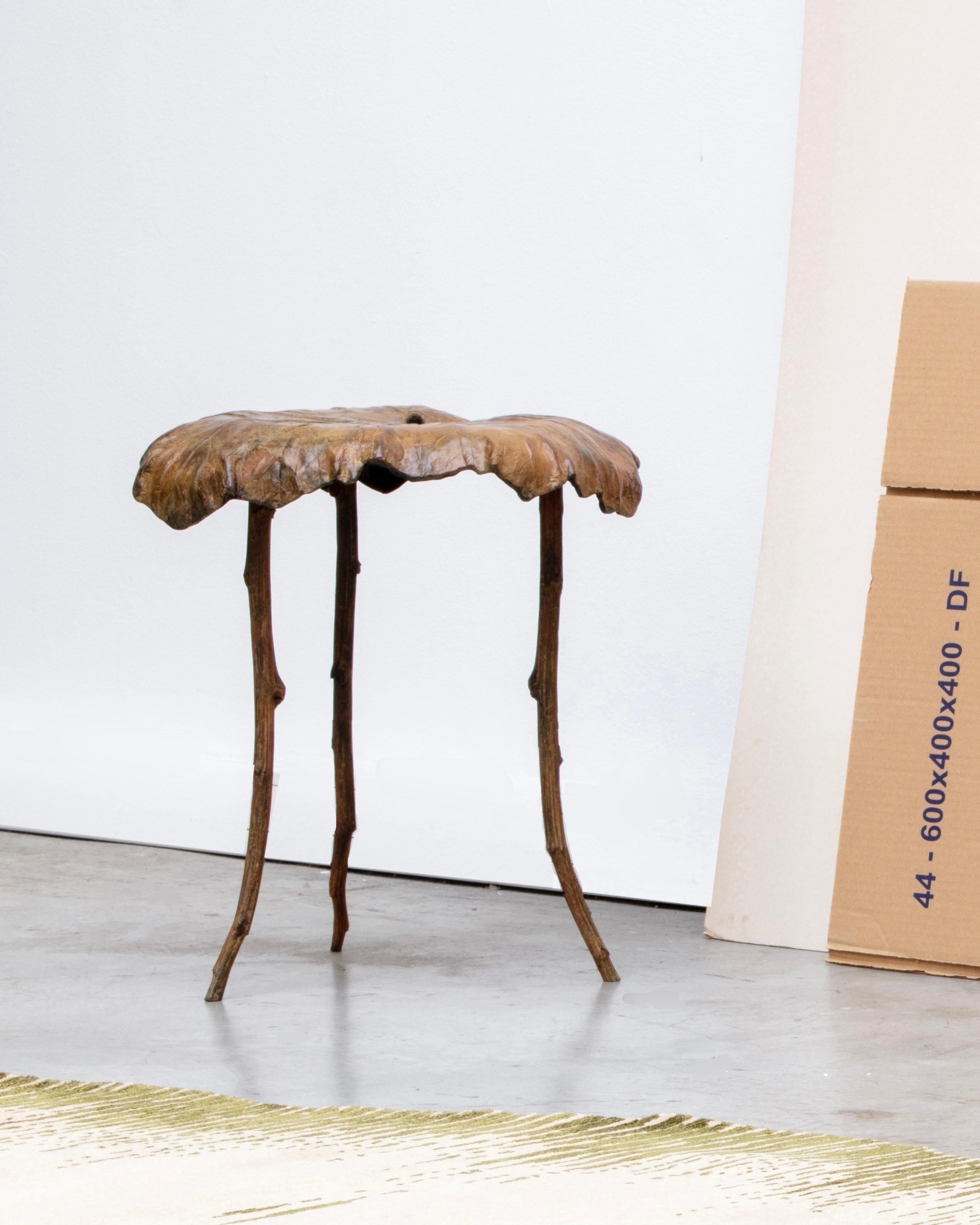 Contemporary Bronze Leaf Stool by Clotilde Ancarani 1