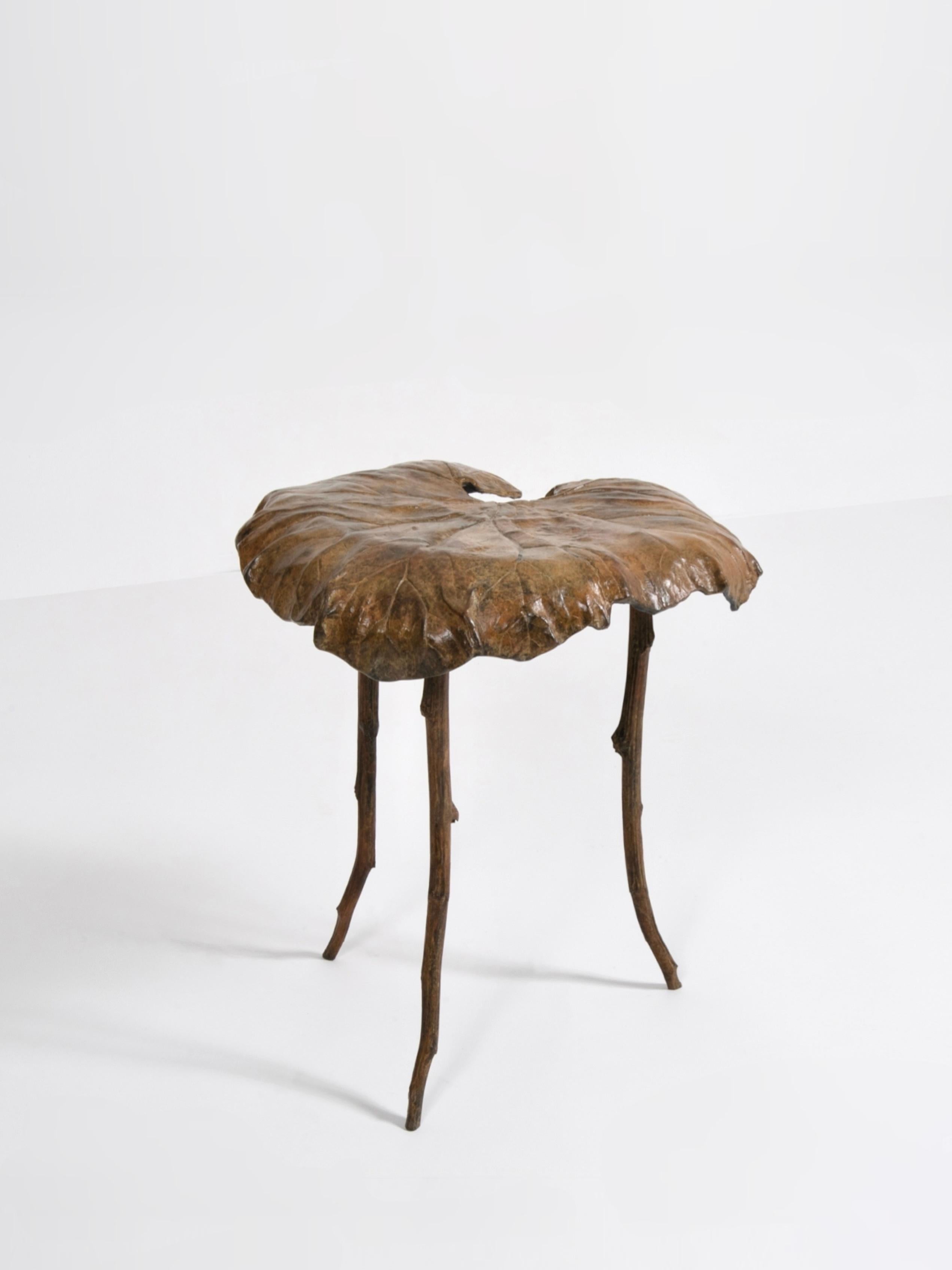 Contemporary Bronze Leaf Stool by Clotilde Ancarani 2