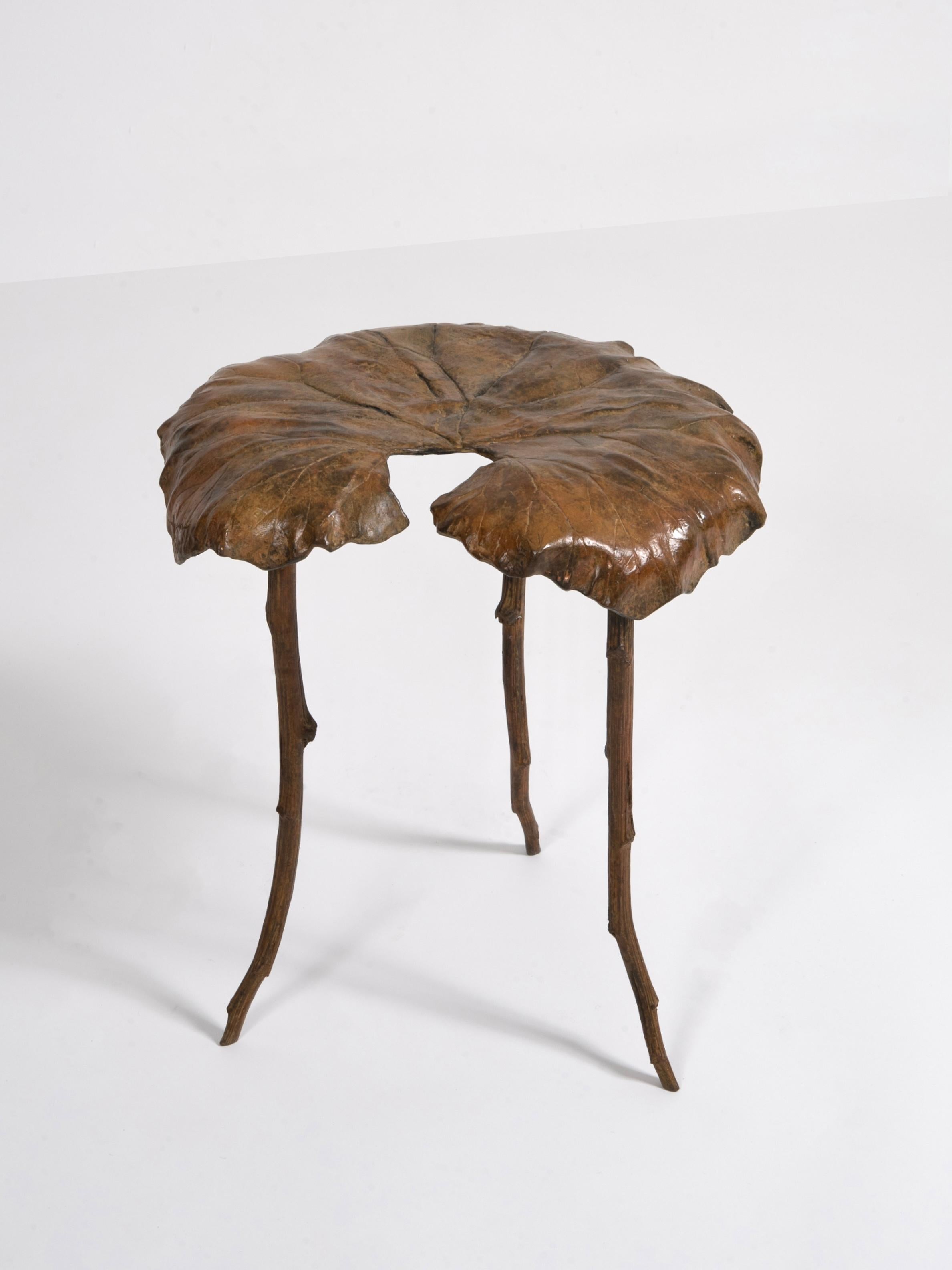 Contemporary Bronze Leaf Stool by Clotilde Ancarani 4