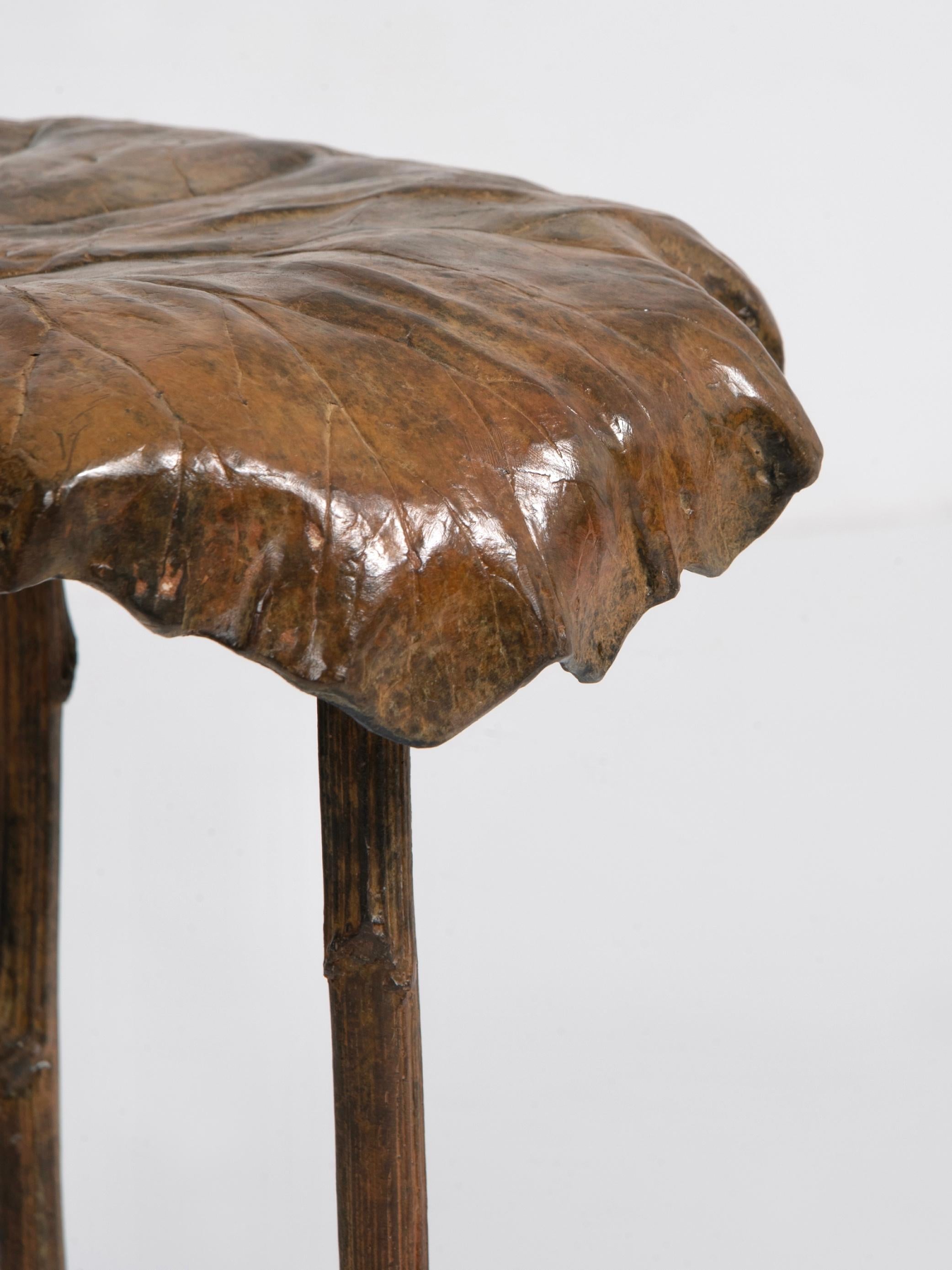 Contemporary Bronze Leaf Stool by Clotilde Ancarani 6