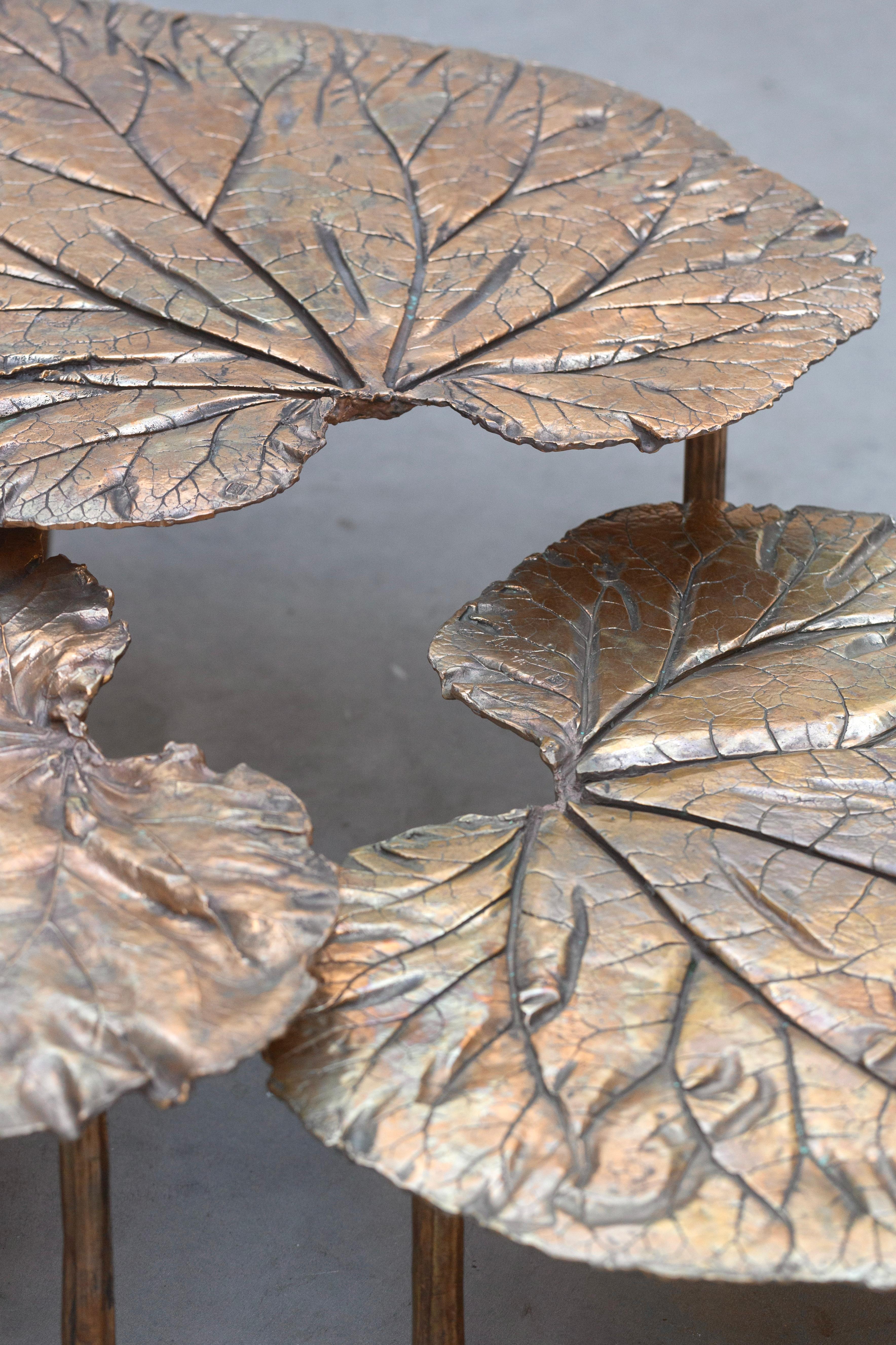Contemporary Bronze Leaves Coffee Table by Clotilde Ancarani For Sale 6