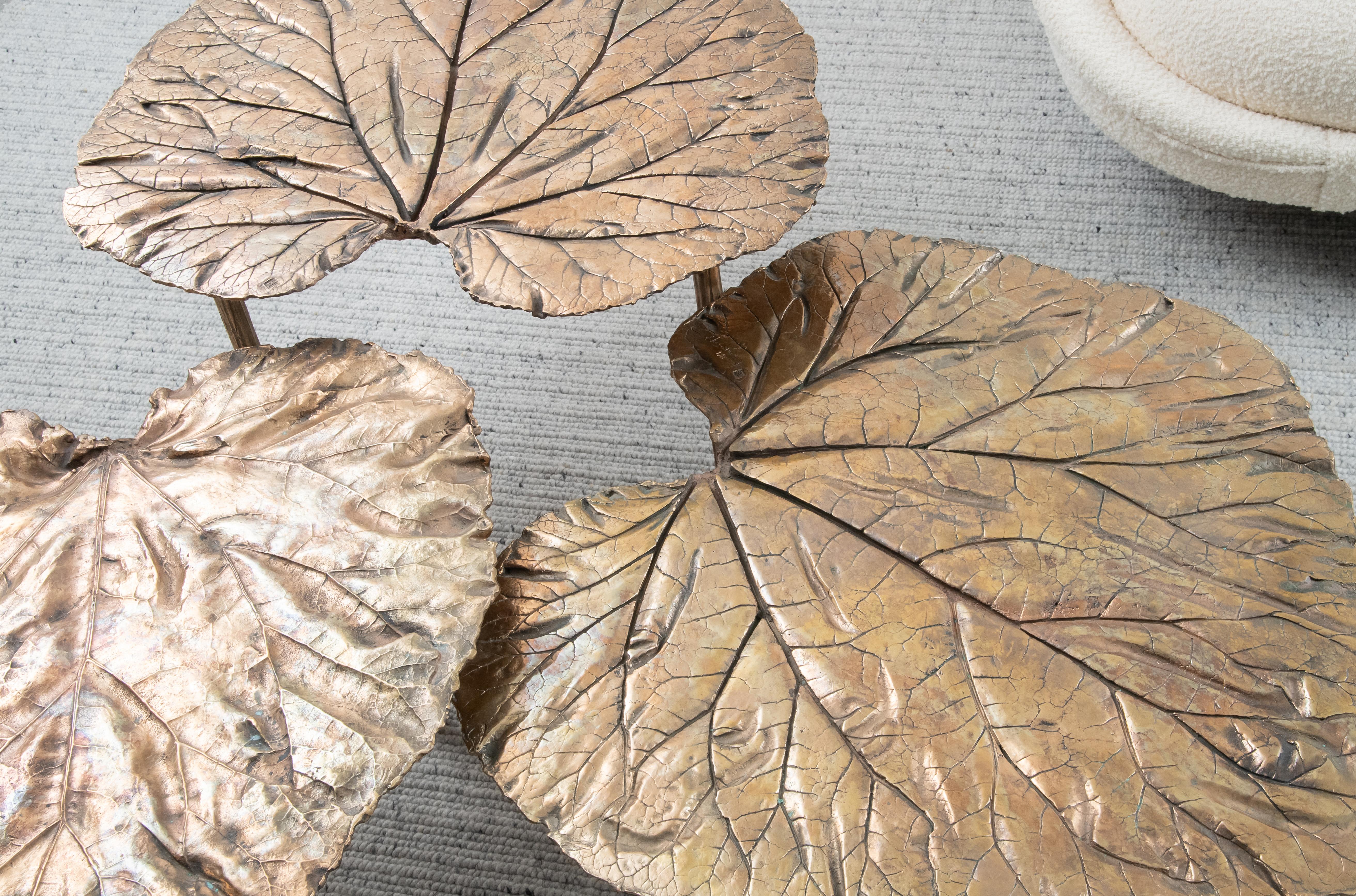 Contemporary Bronze Leaves Coffee Table by Clotilde Ancarani For Sale 2