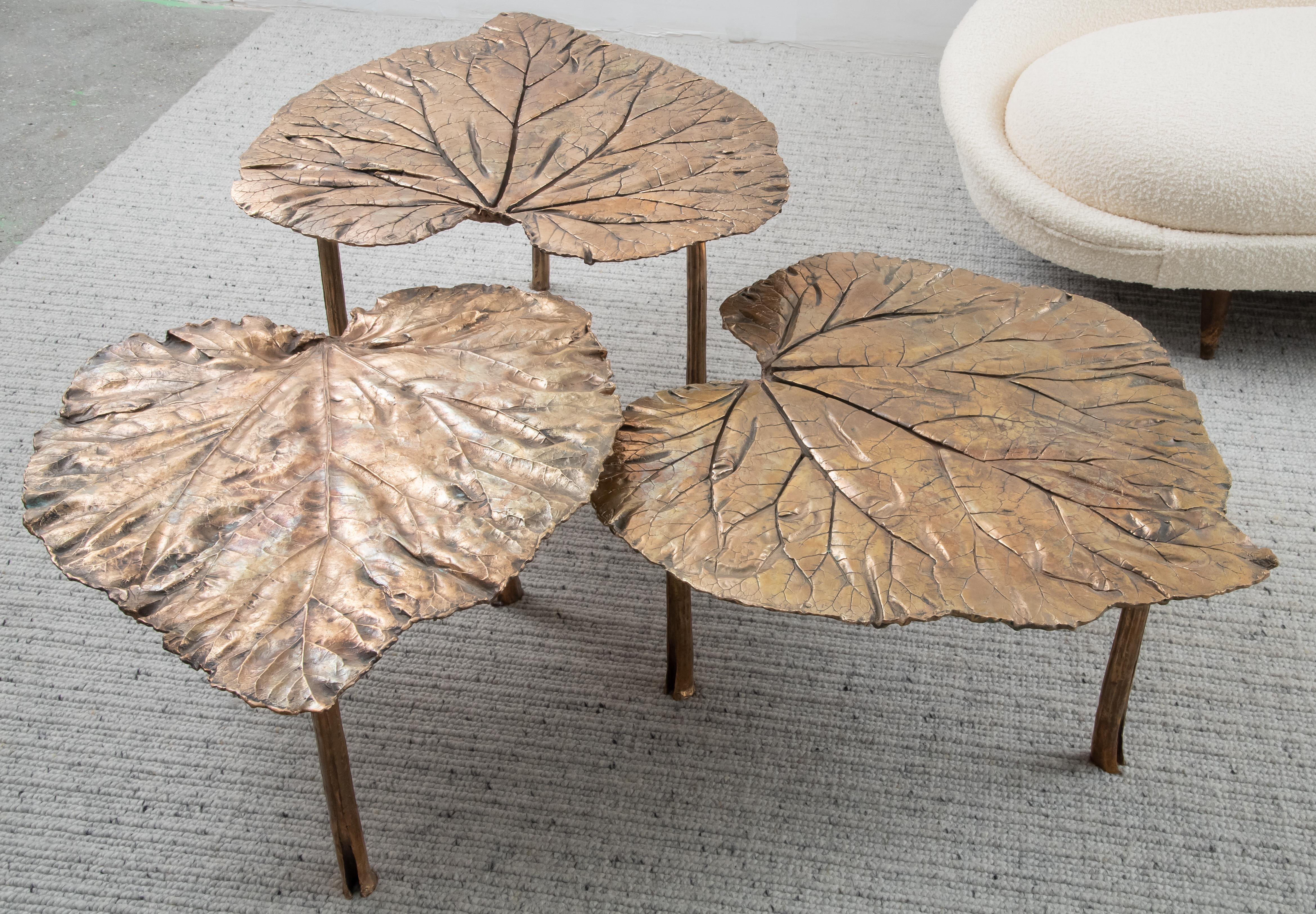 Contemporary Bronze Leaves Coffee Table by Clotilde Ancarani For Sale 3