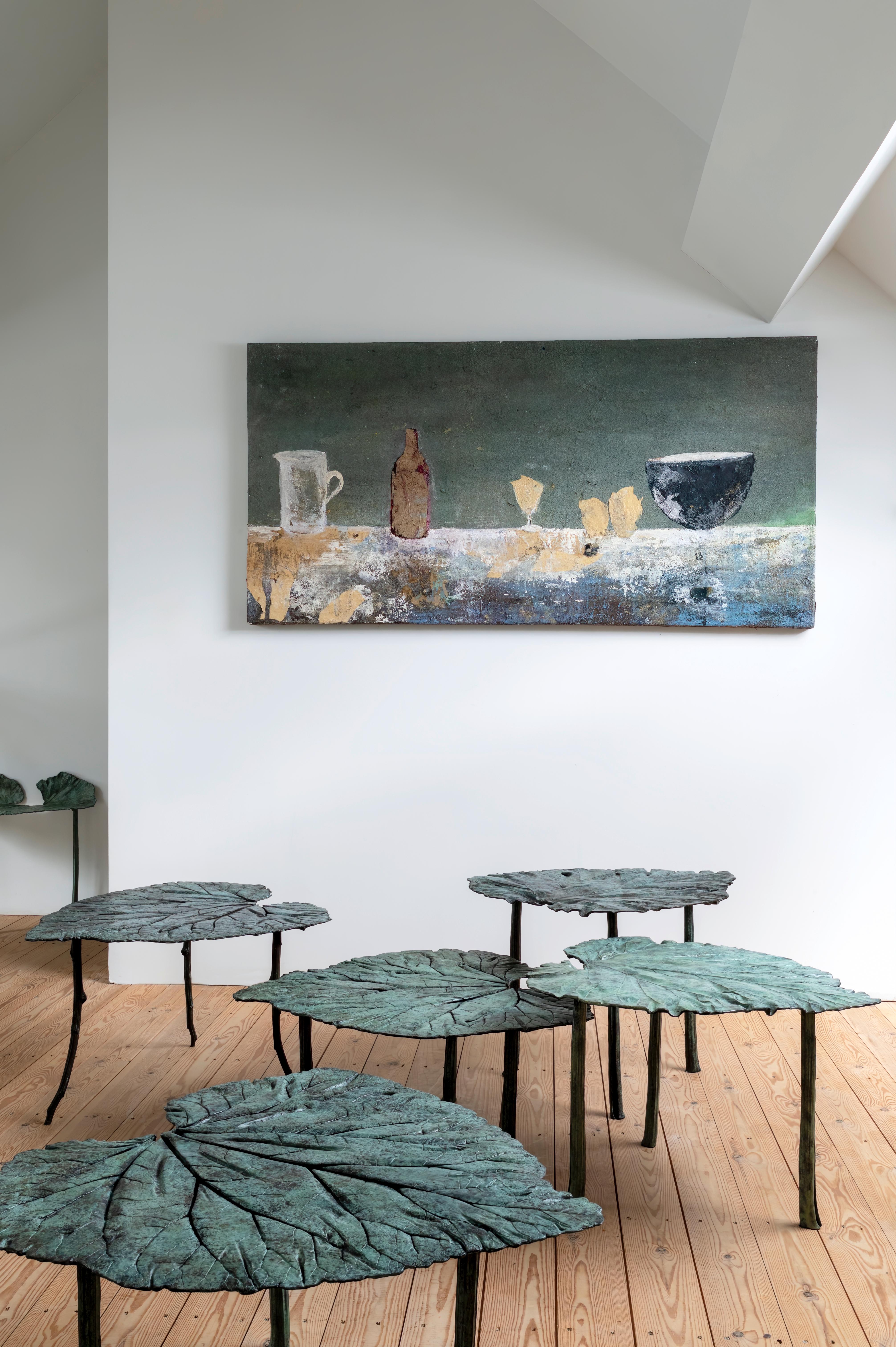 Table basse contemporaine en feuilles de bronze de Clotilde Ancarani en vente 2