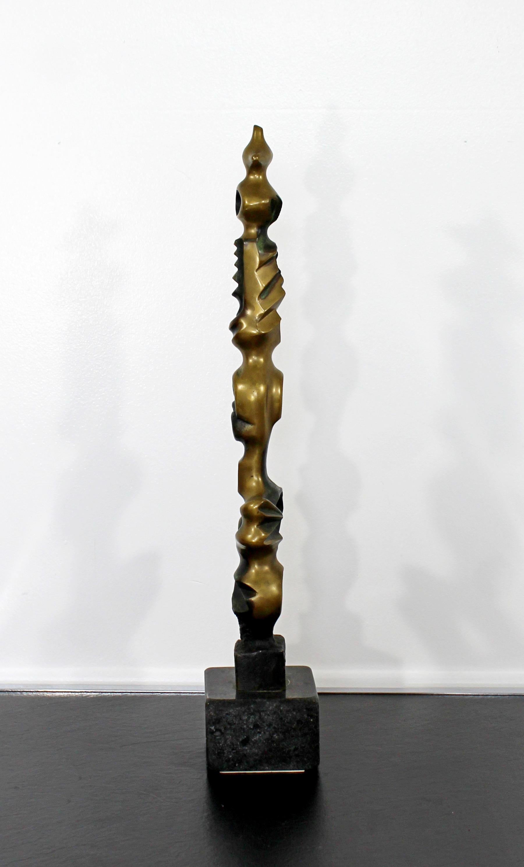 Contemporary Bronze Marble Table Sculpture Signed by Kieff Grediaga TOTEM, 1980s 1