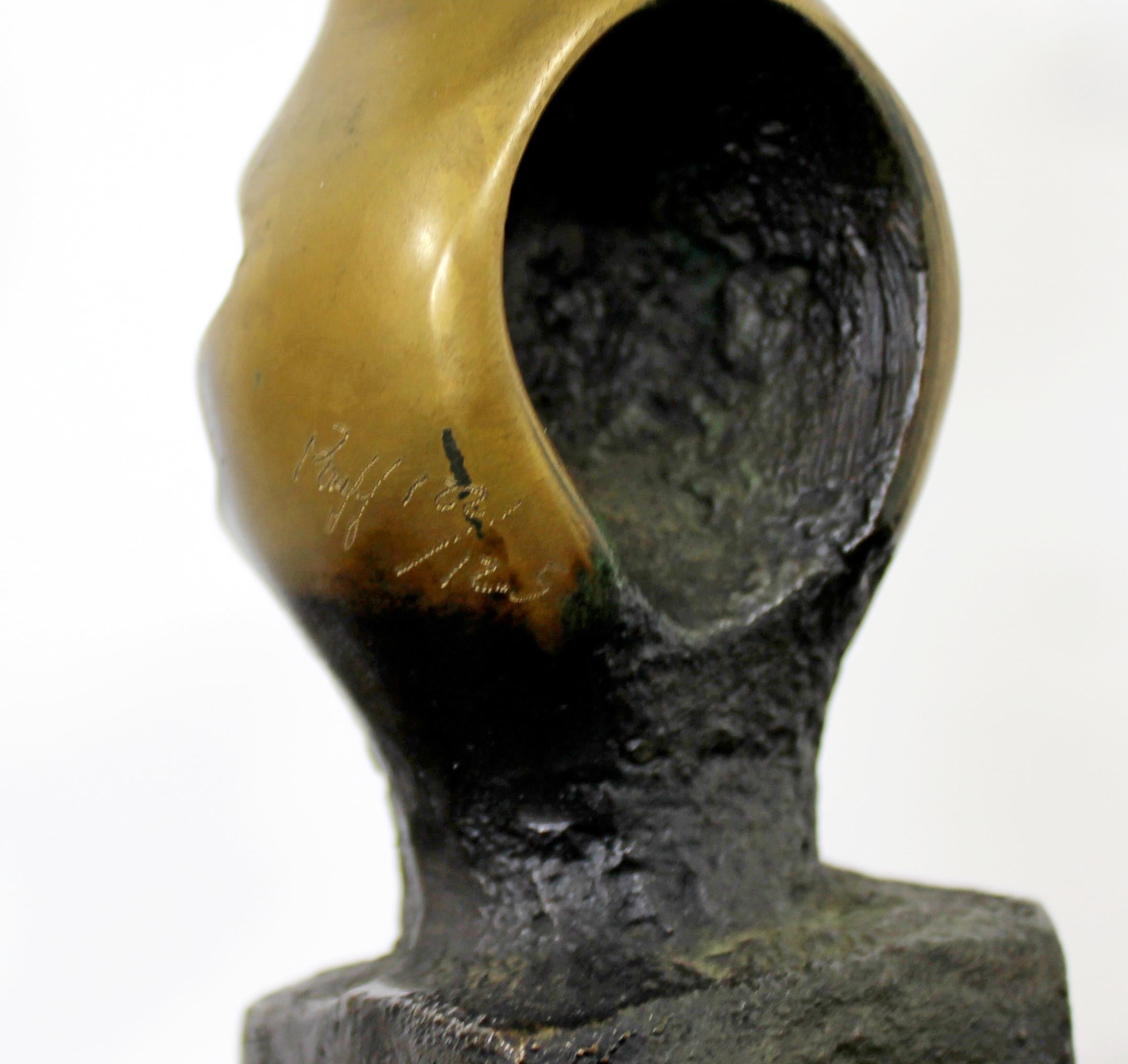 Contemporary Bronze Marble Table Sculpture Signed by Kieff Grediaga TOTEM, 1980s 2