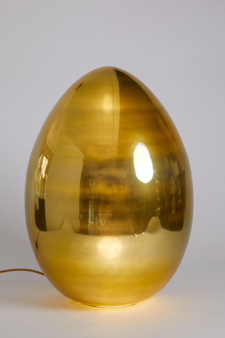 Contemporary Bronze Murano Glass Egg Shape Table Lamp at 1stDibs