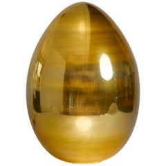 Contemporary Bronze Murano Glass Egg Shape Table Lamp