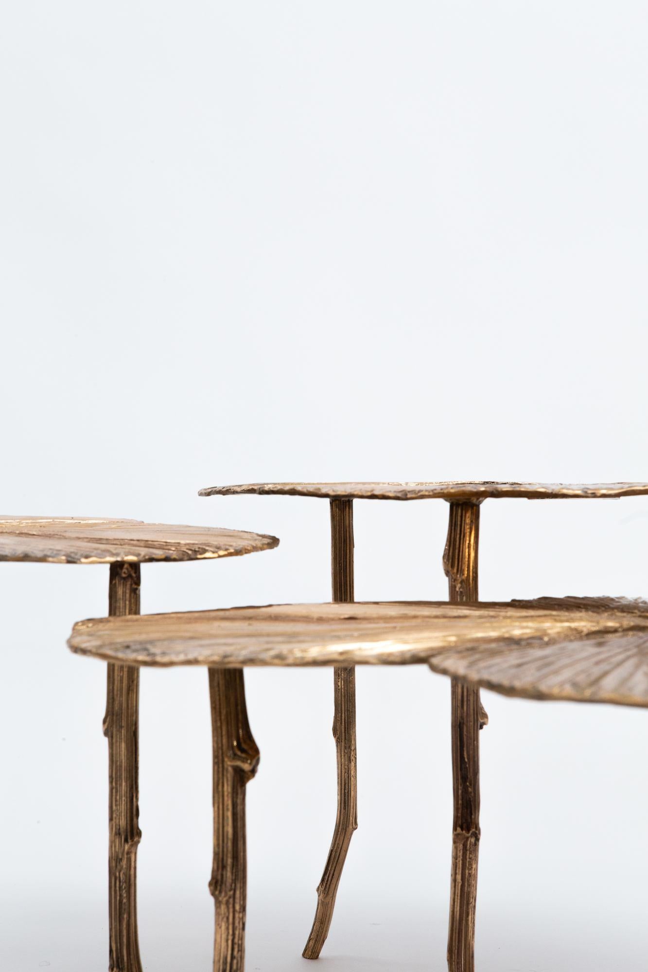 Contemporary Bronze Nesting Tables by Clotilde Ancarani For Sale 7