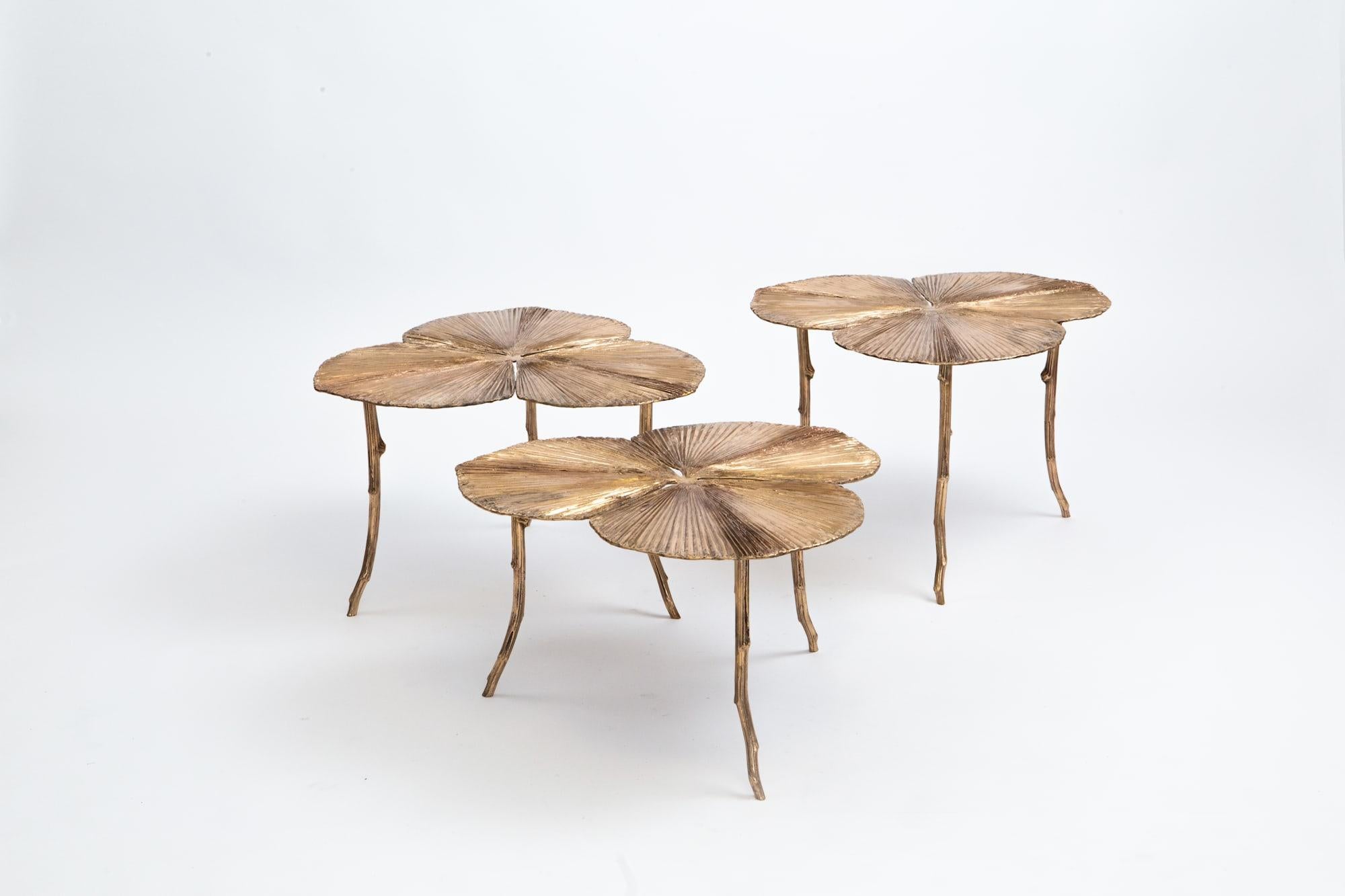 Contemporary Bronze Nesting Tables by Clotilde Ancarani For Sale 2