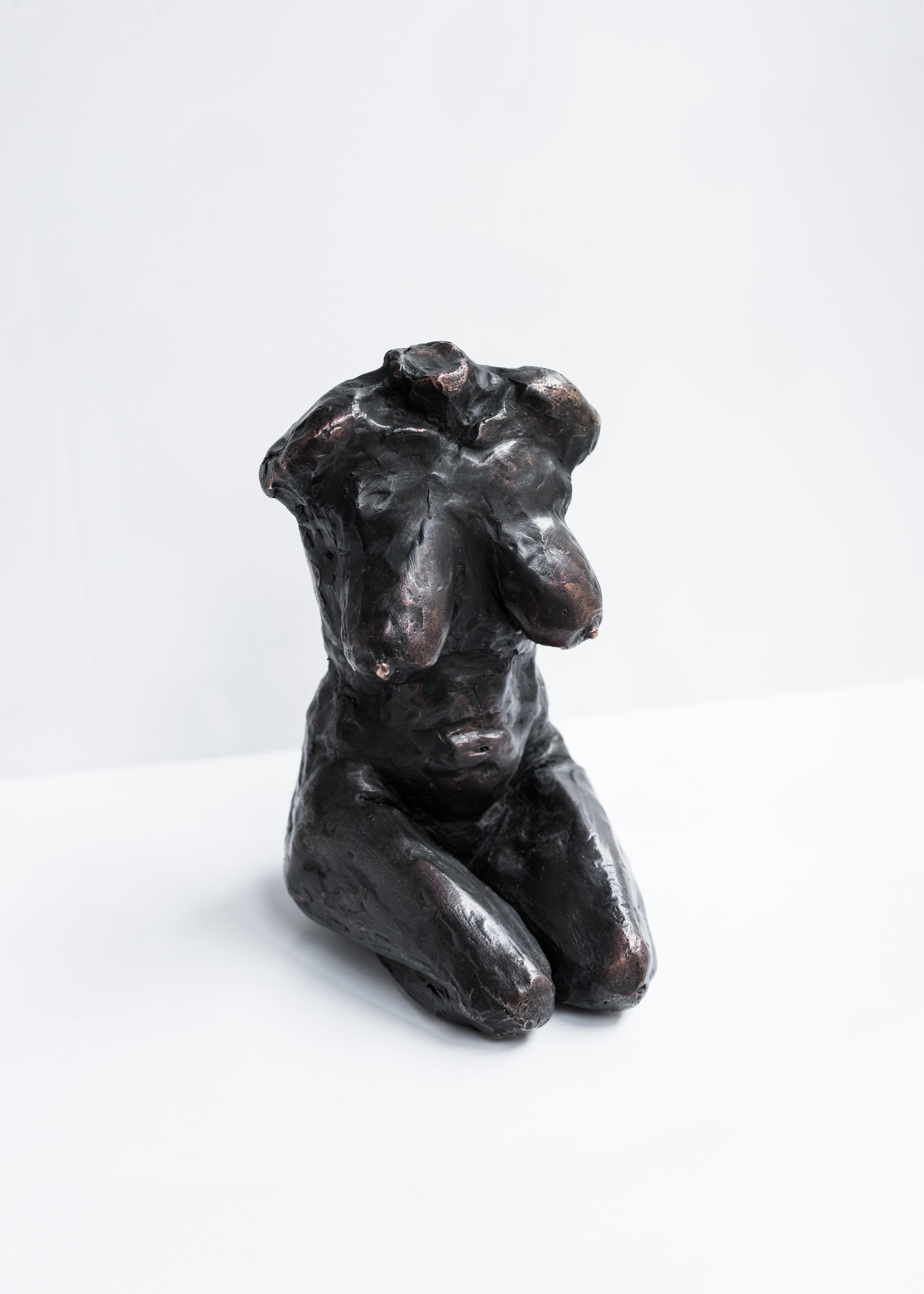 Modern Contemporary Bronze Nude Female Torso Sculpture For Sale