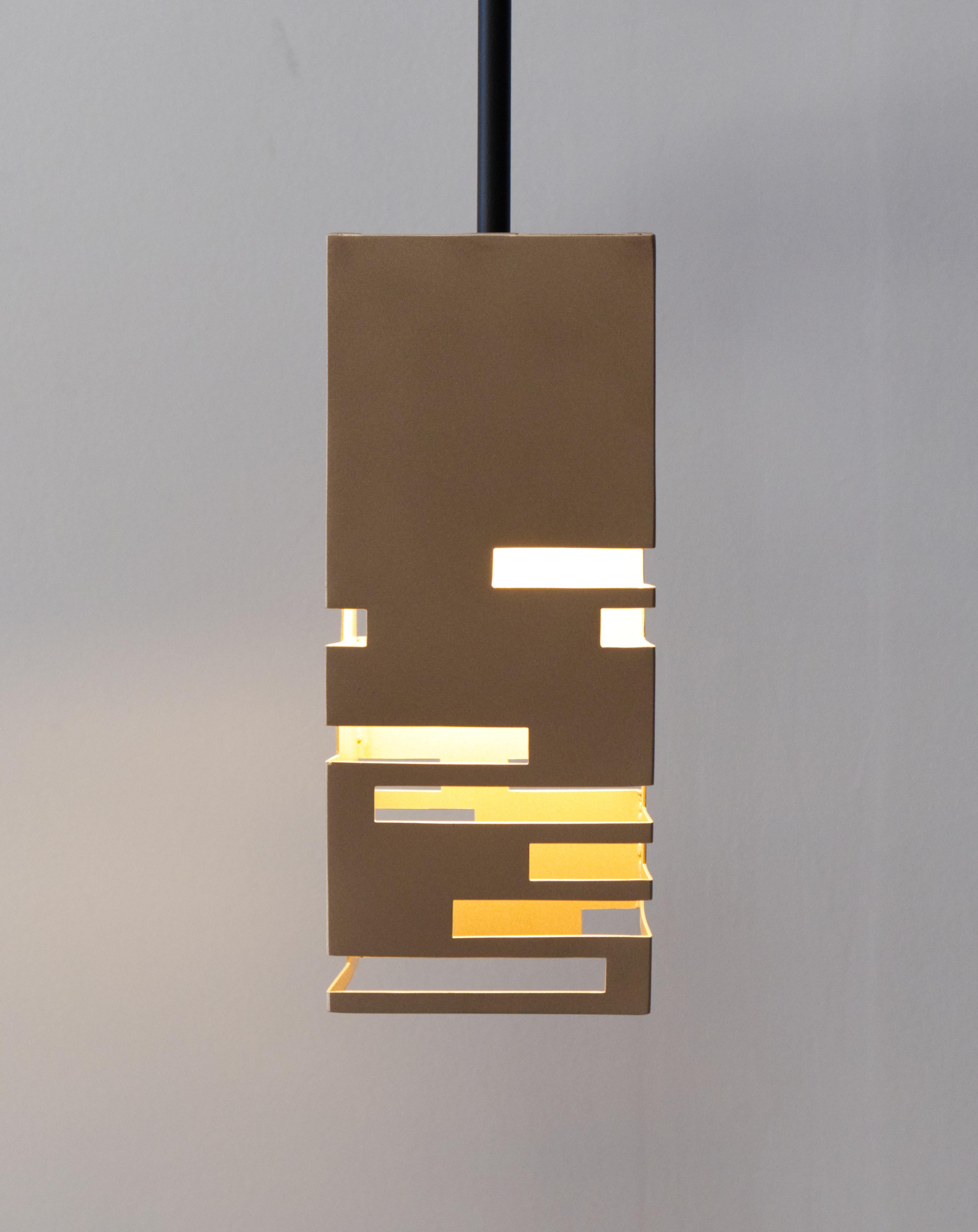 Americano Lampada a sospensione contemporanea in bronzo, 