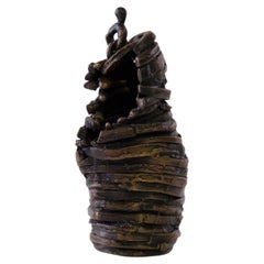 Scultura contemporanea in bronzo, 'Aurvandill's Toe Basket' di Gudrun Thompson