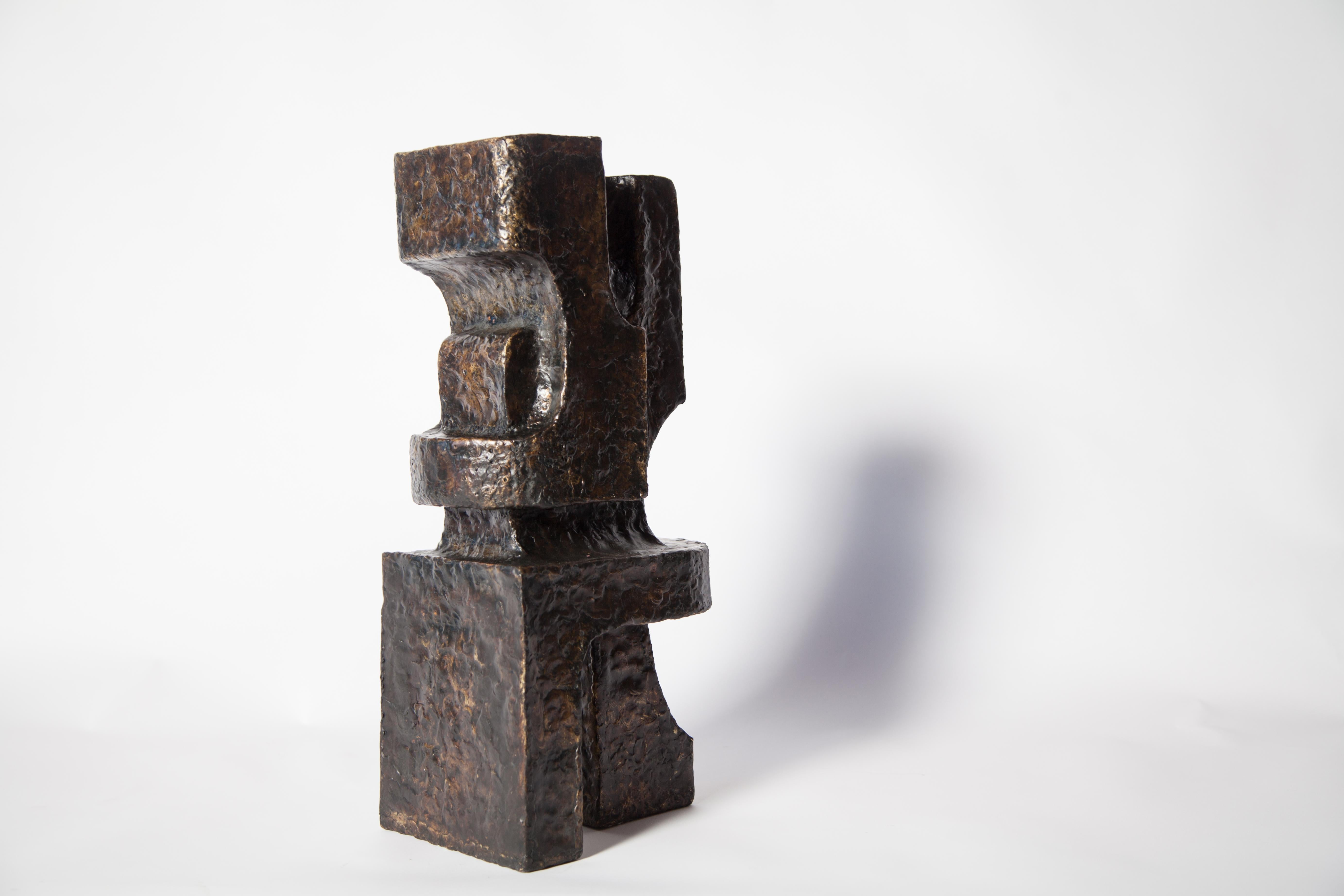 Brutalismo Scultura contemporanea in bronzo 
