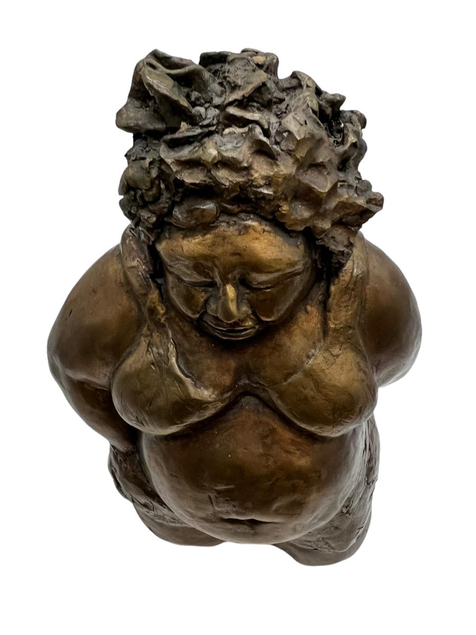 Zeitgenössische Bronzeskulptur mit der Darstellung einer nackten Frau von Yael Erlichman, 2002 im Angebot 7