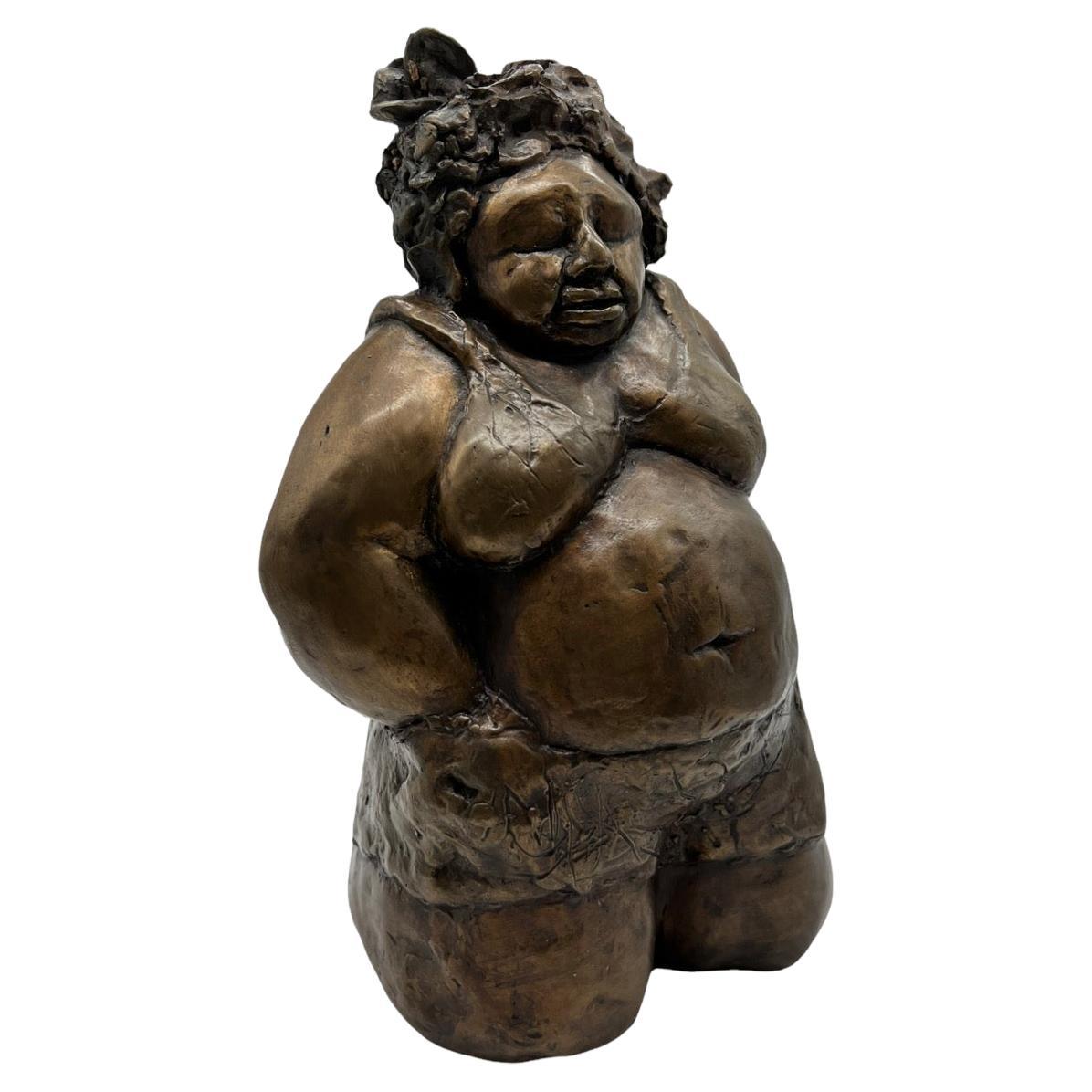 Yael Erlichman Contemporary Bronze Sculpture Depicting a Robust Woman, 2002 For Sale