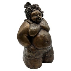 Yael Erlichman Contemporary Bronze Sculpture Depicting a Robust Woman, 2002