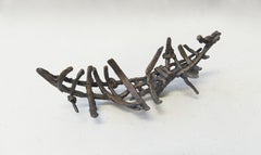 Contemporary Bronze Sculpture, 'Munnin’s Burial Boat' by Gudrun Thompson