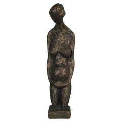 Contemporary Bronze Sculpture of Pregnant Woman by Paul Juvin - 1Y200