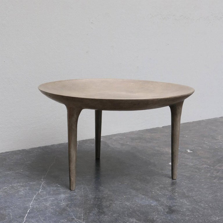 French Contemporary Bronze Side Table, Low Brazier by Rick Owens For Sale