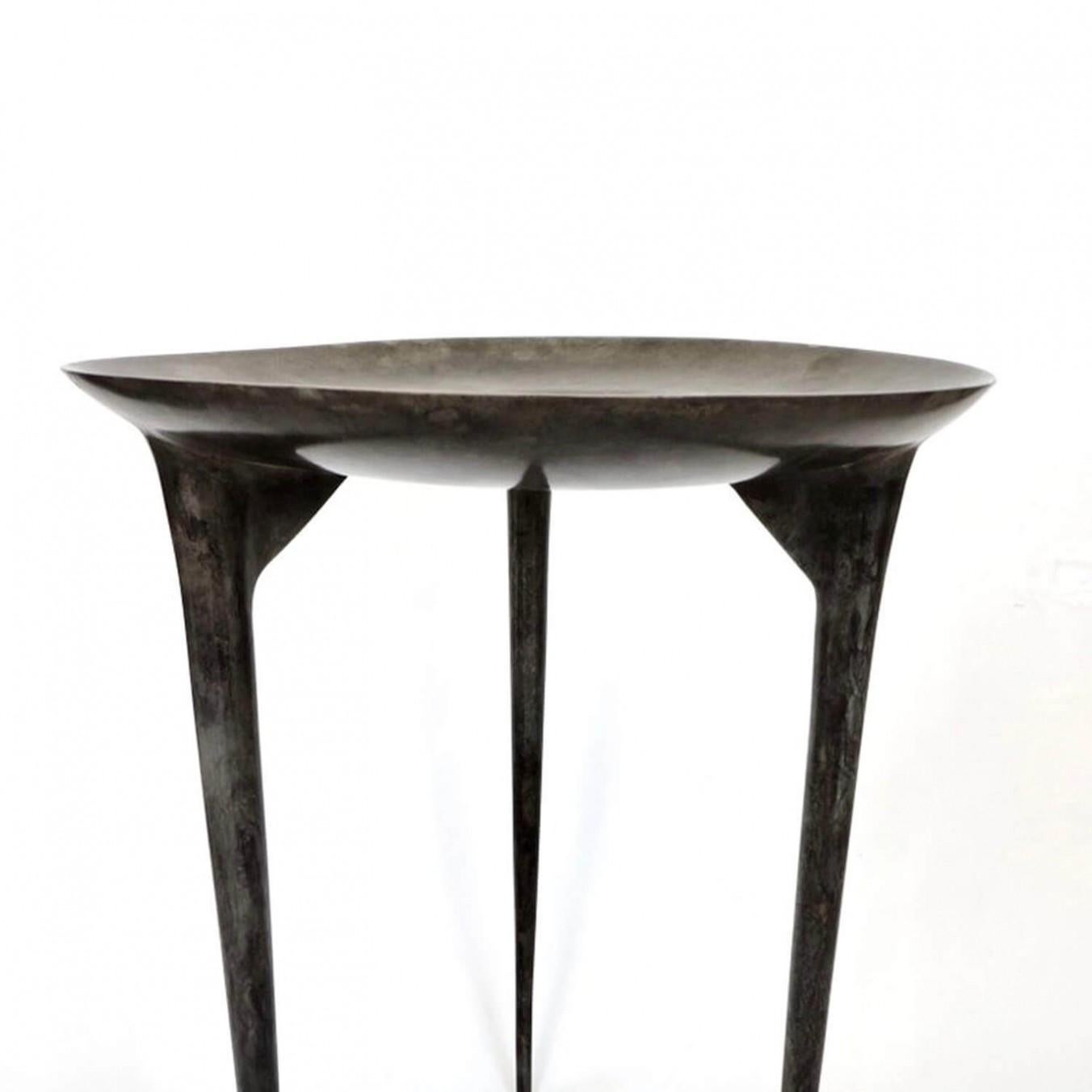 Organic Modern Contemporary Bronze Side Table, Tall Brazier by Rick Owens For Sale
