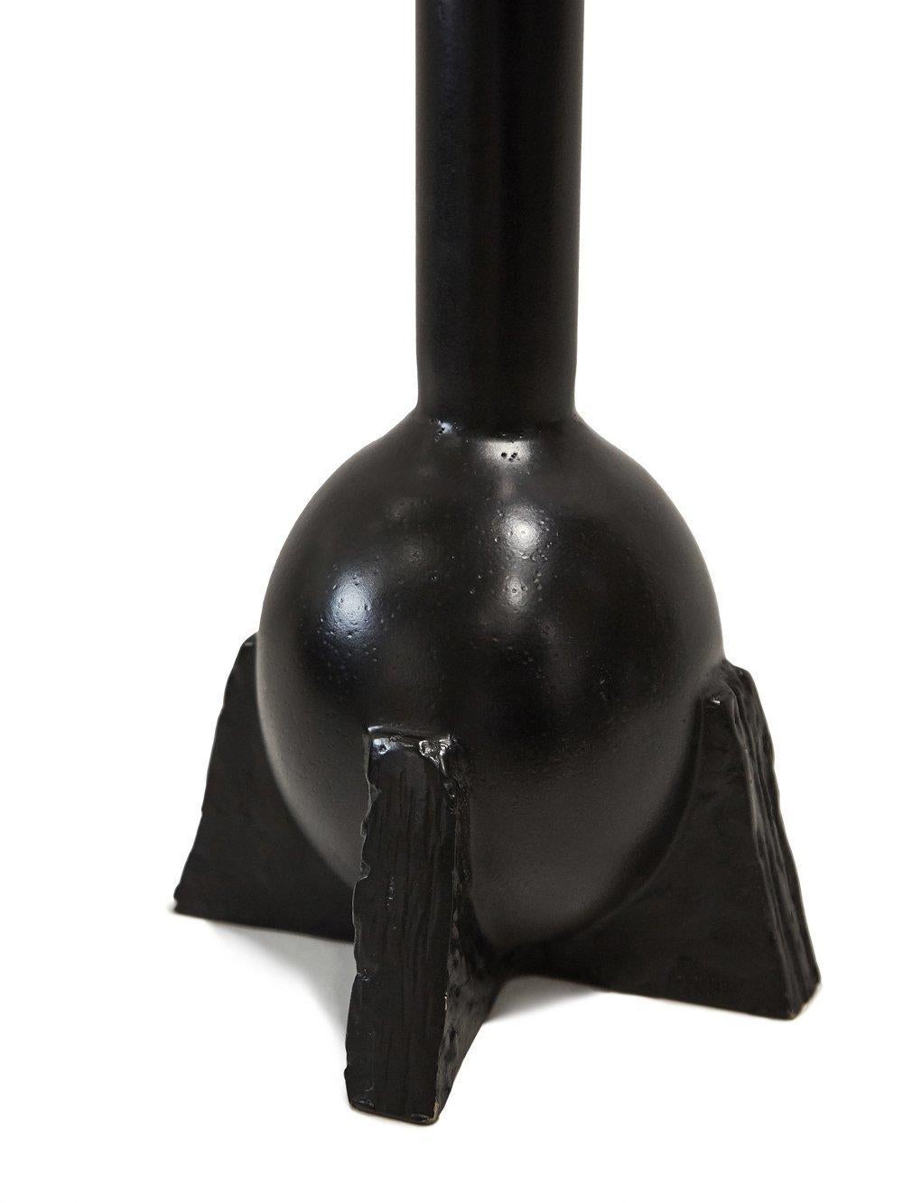 Contemporary bronze swan neck vase by Rick Owens.
2007.
Dimensions: L 20 x W 20 x H 71 cm.
Materials: bronze.
Weight: 4.5 kg.

Available in black finish or Nitrate (dark brown) finish.

Rick Owens is a California-born fashion and furniture