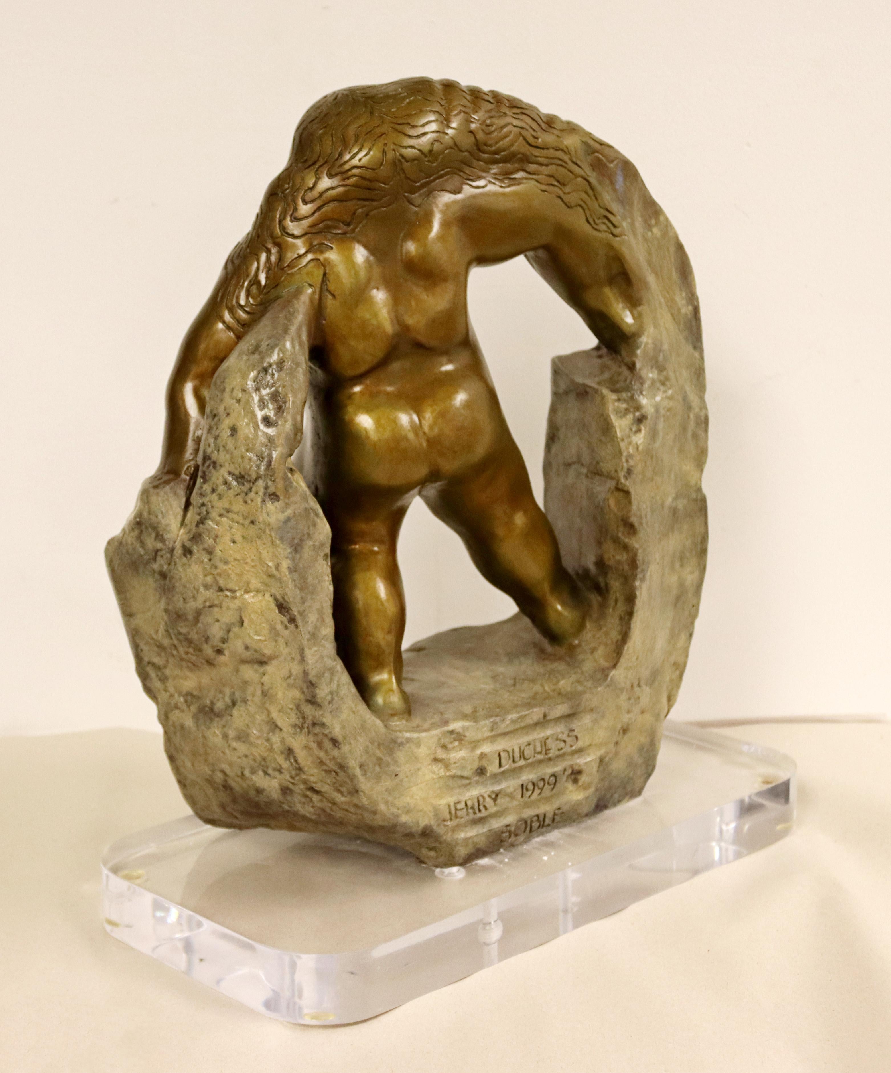 Contemporary Bronze Table Sculpture Duchess Nude Signed by Jerry Soble, 1990s For Sale 1