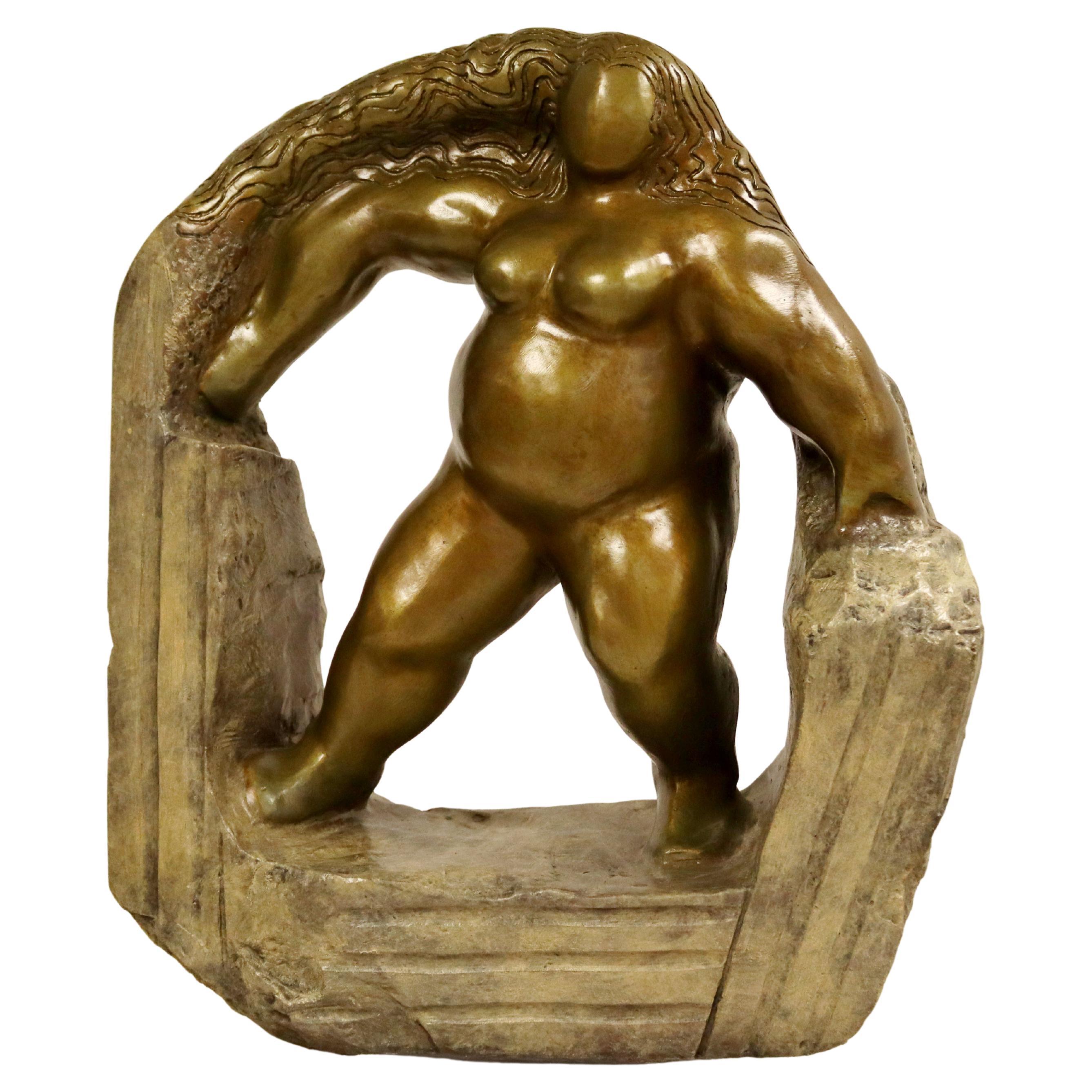 Contemporary Bronze Table Sculpture Duchess Nude Signed by Jerry Soble, 1990s For Sale
