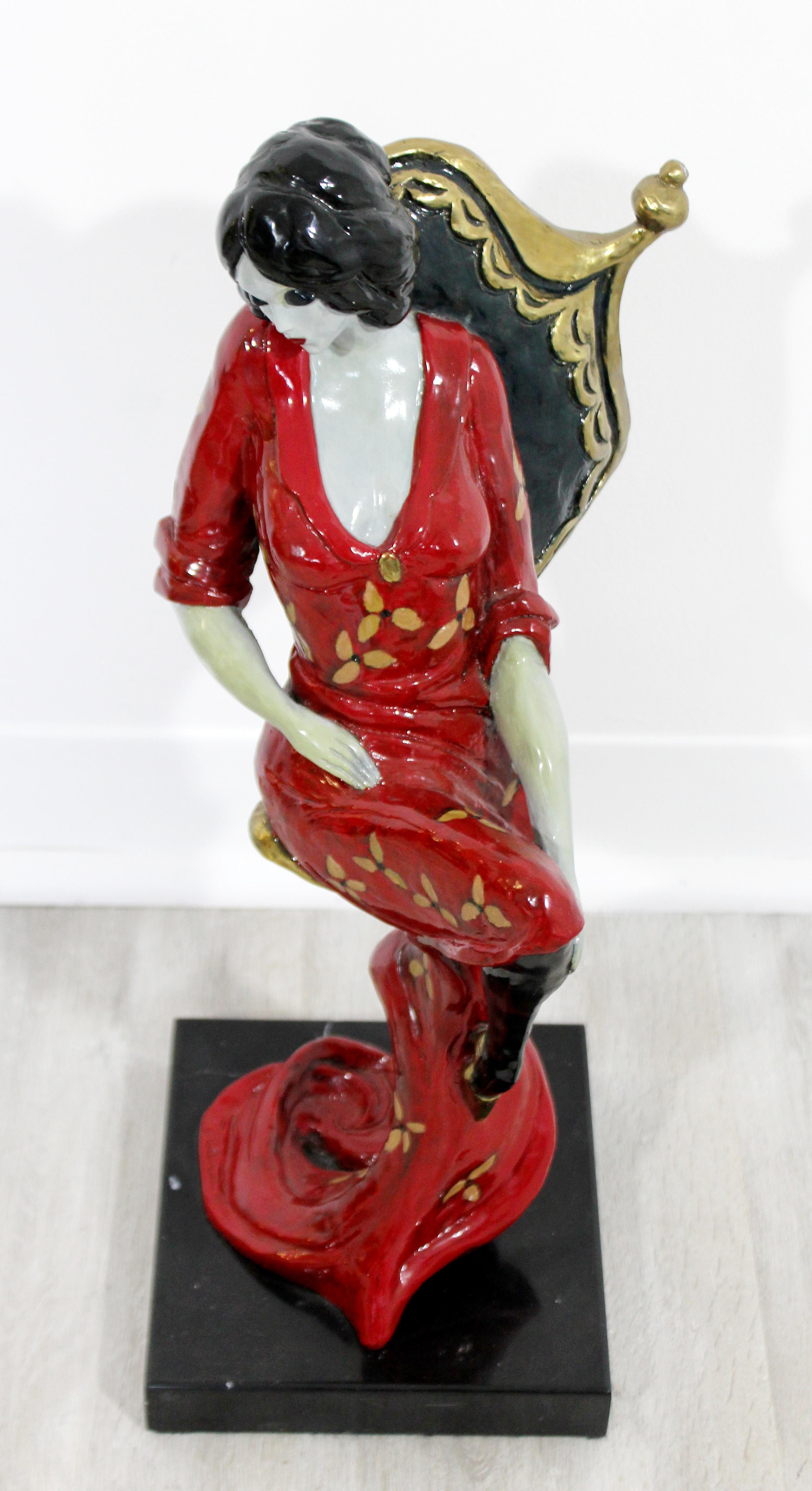 For your consideration is a bold, bronze sculpture with marble base, entitled 