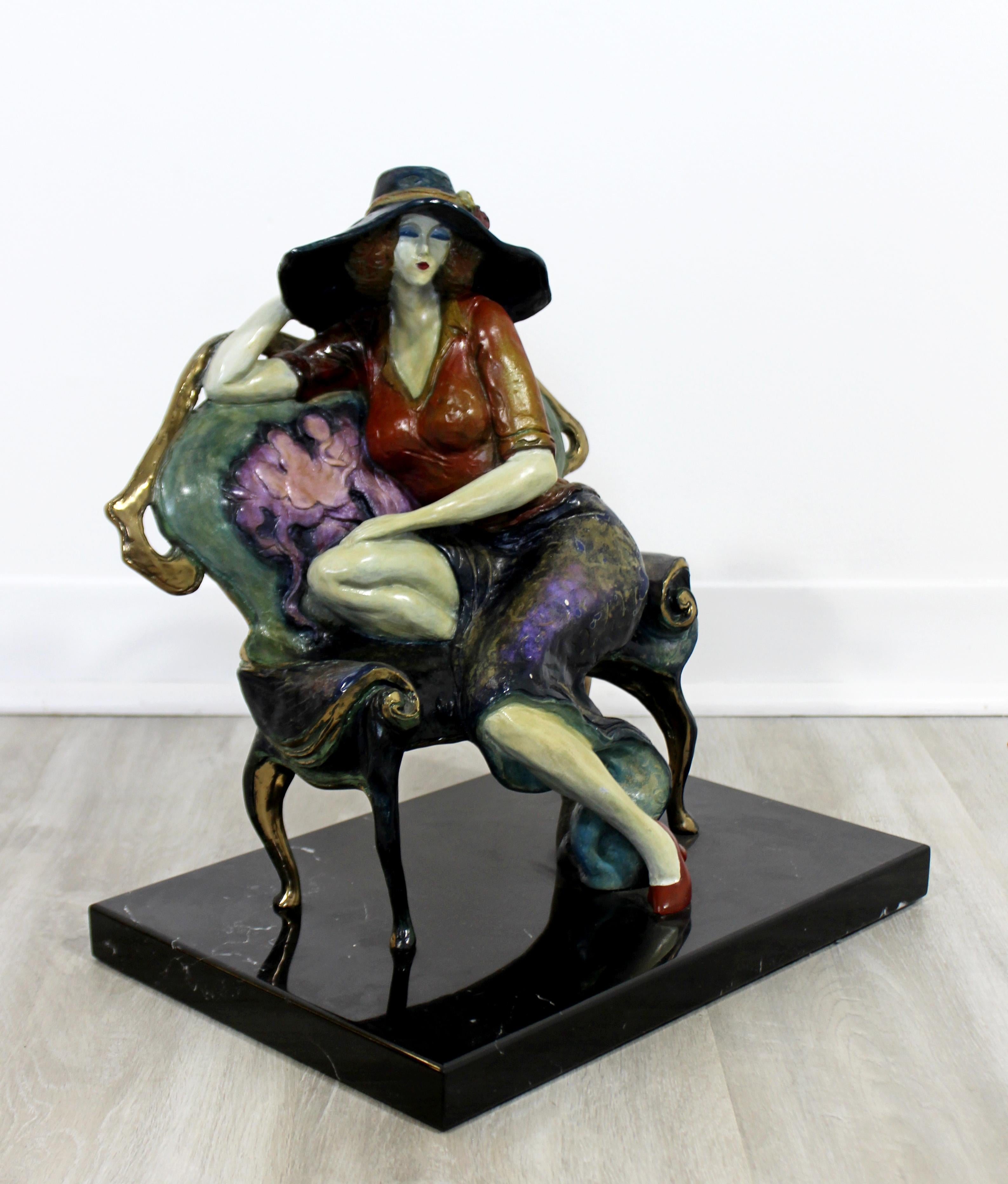 For your consideration is a thought provoking, bronze sculpture on a marble base, entitled 