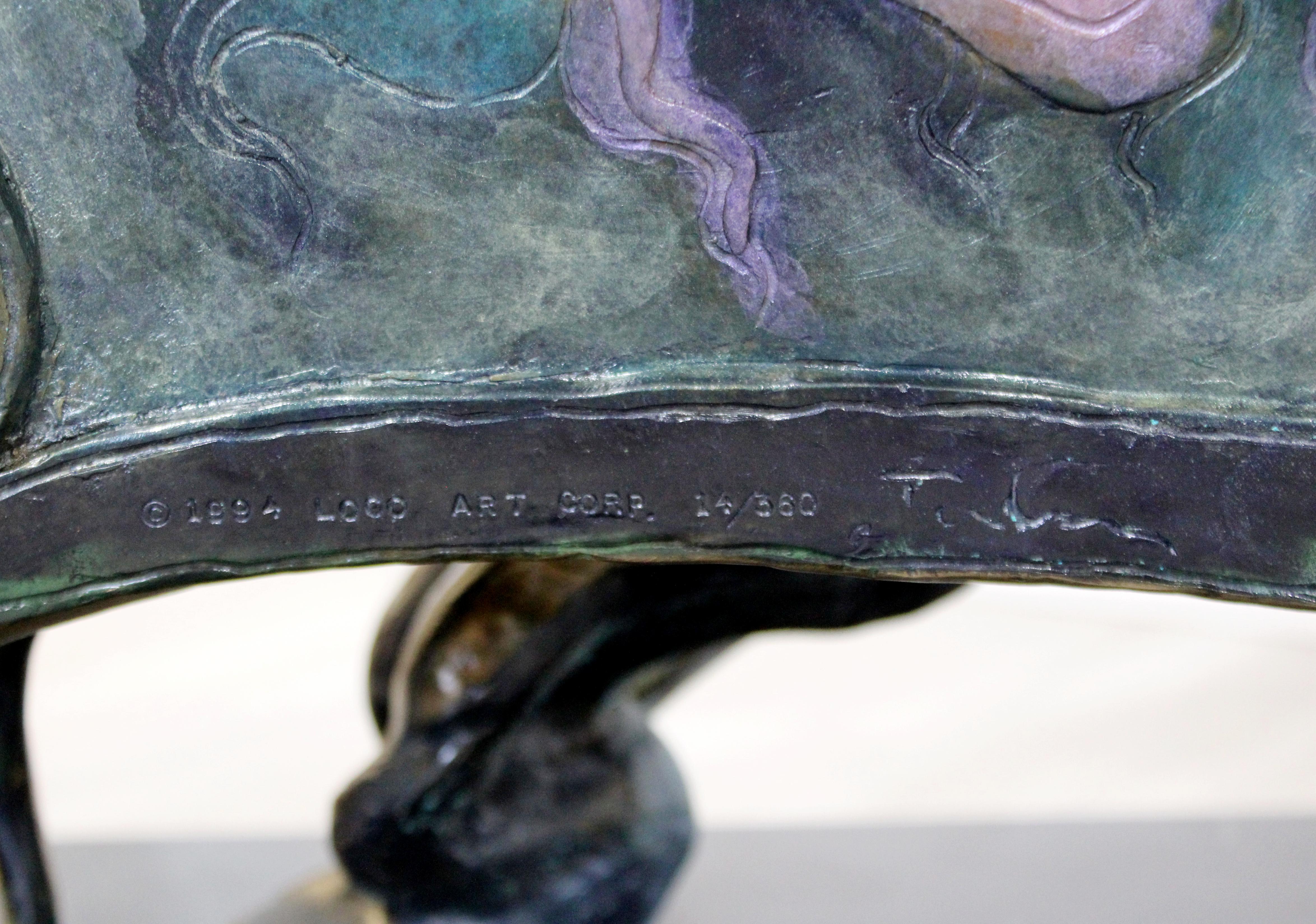 Contemporary Bronze Table Sculpture Lavender Dream Signed Inscribe Tarkay COA 3