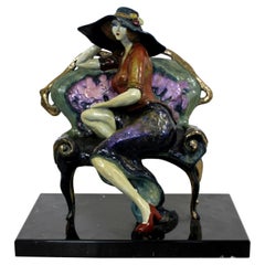Vintage Contemporary Bronze Table Sculpture Lavender Dream Signed Inscribe Tarkay COA