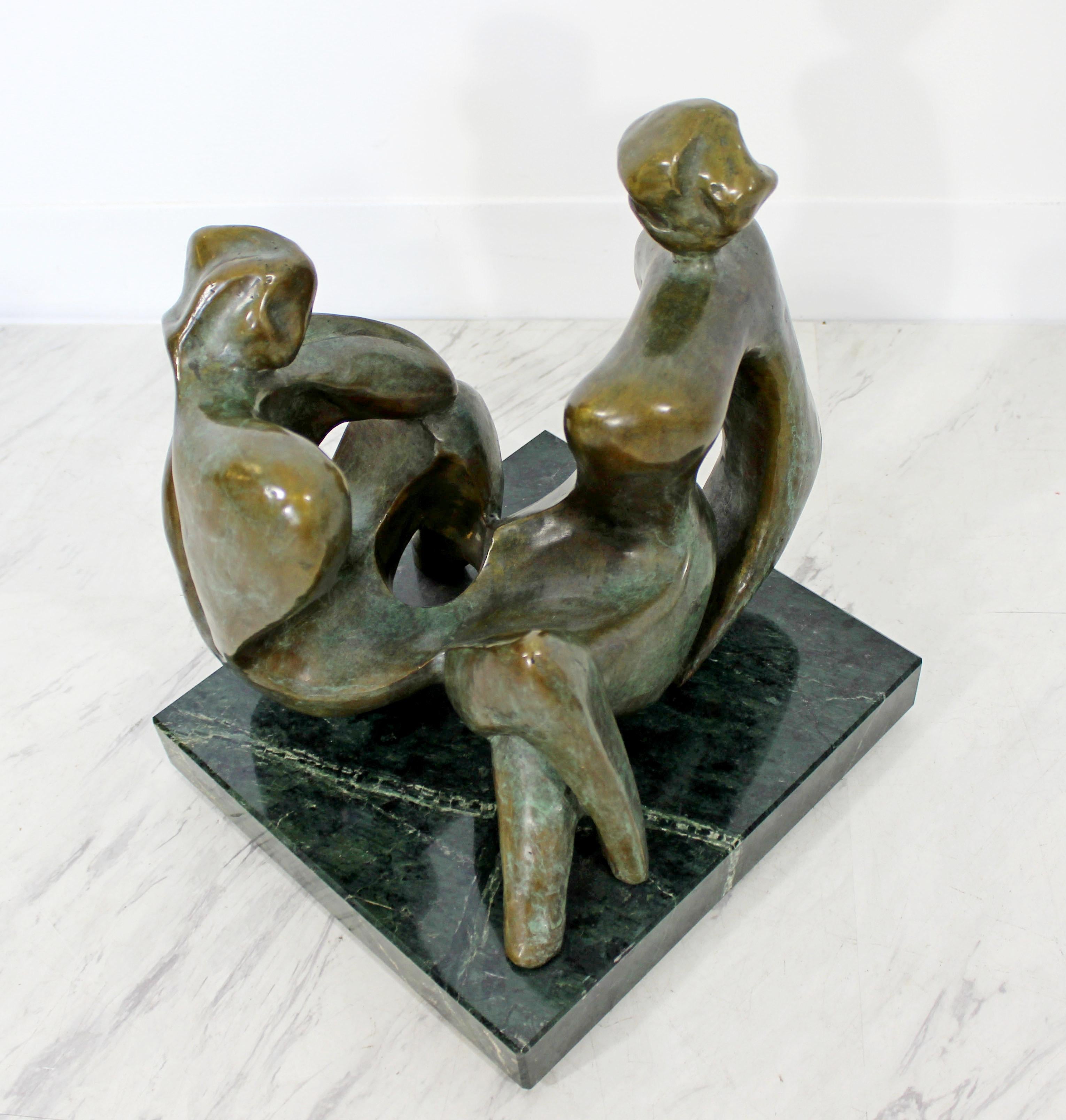 Contemporary Bronze Table Sculpture of Women Jean Jacques Porret Prologue 2/8 In Good Condition In Keego Harbor, MI