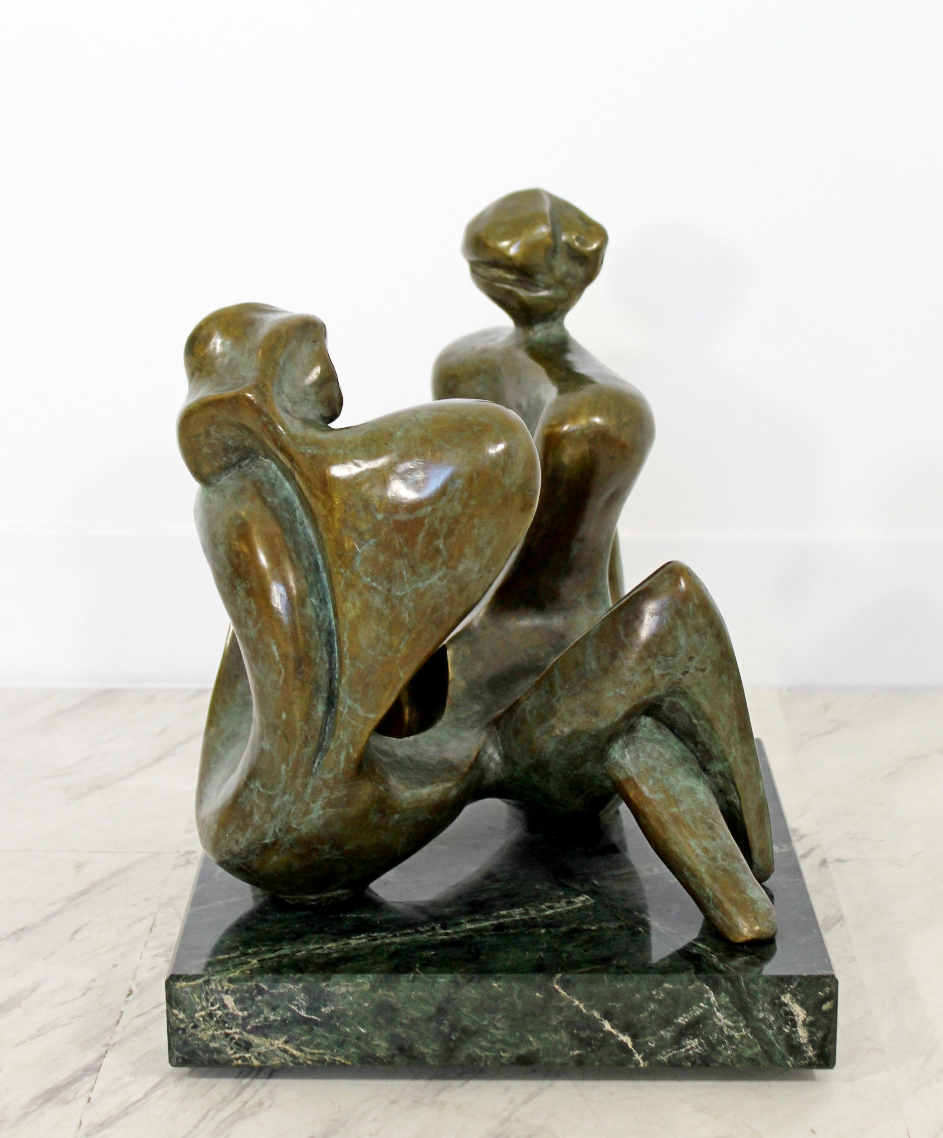 Late 20th Century Contemporary Bronze Table Sculpture of Women Jean Jacques Porret Prologue 2/8