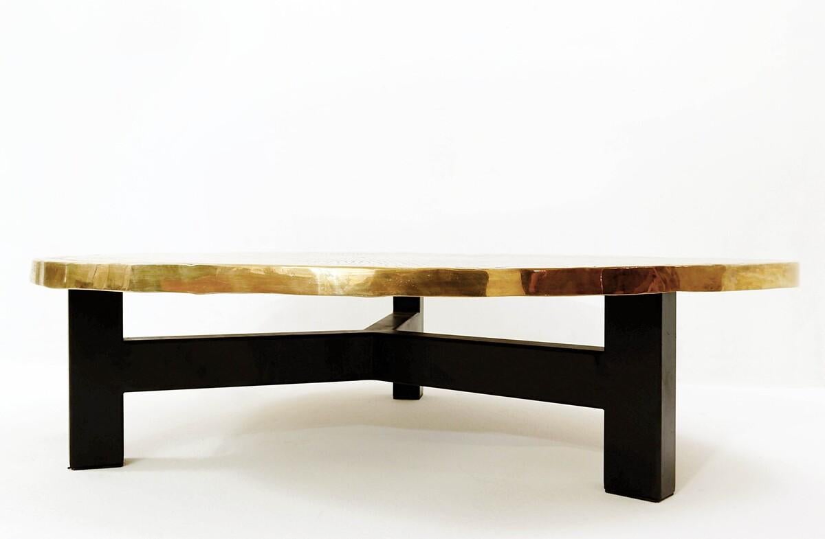 Contemporary Bronze Tree Trunk Coffee Table, Belgium 1