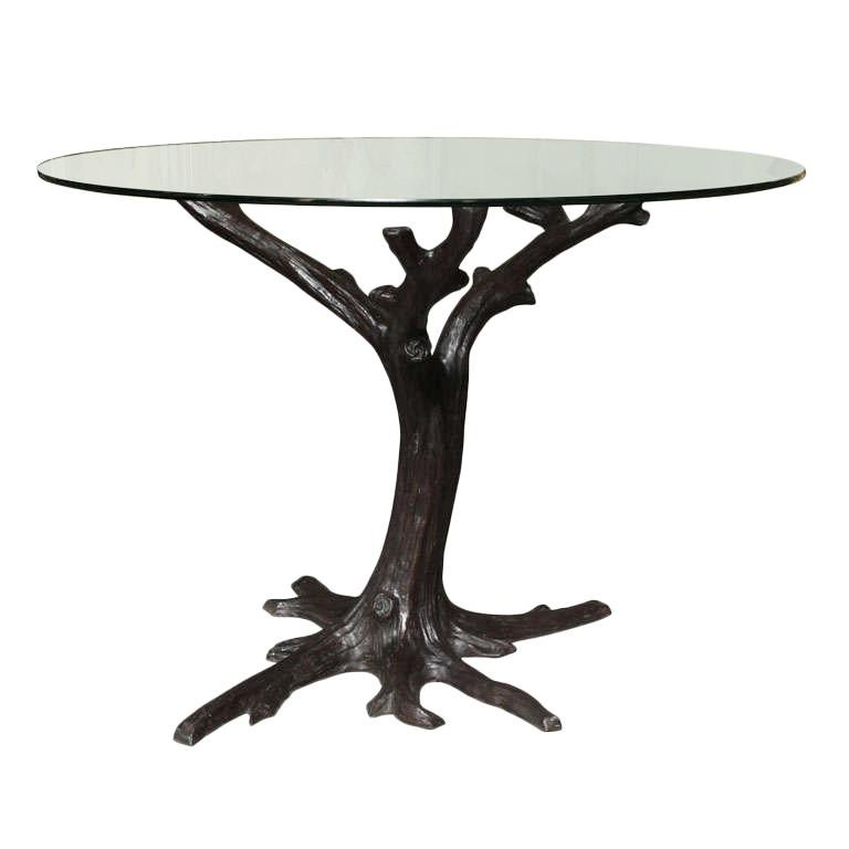 Contemporary Bronze Tree-Trunk Dining Table Base or Sculpture