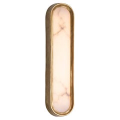 Contemporary Bronze with Alabaster Wall Sconce, Gaia Large by Garnier&Linker