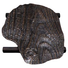 Contemporary Bronze Holz Textur Servierplatte