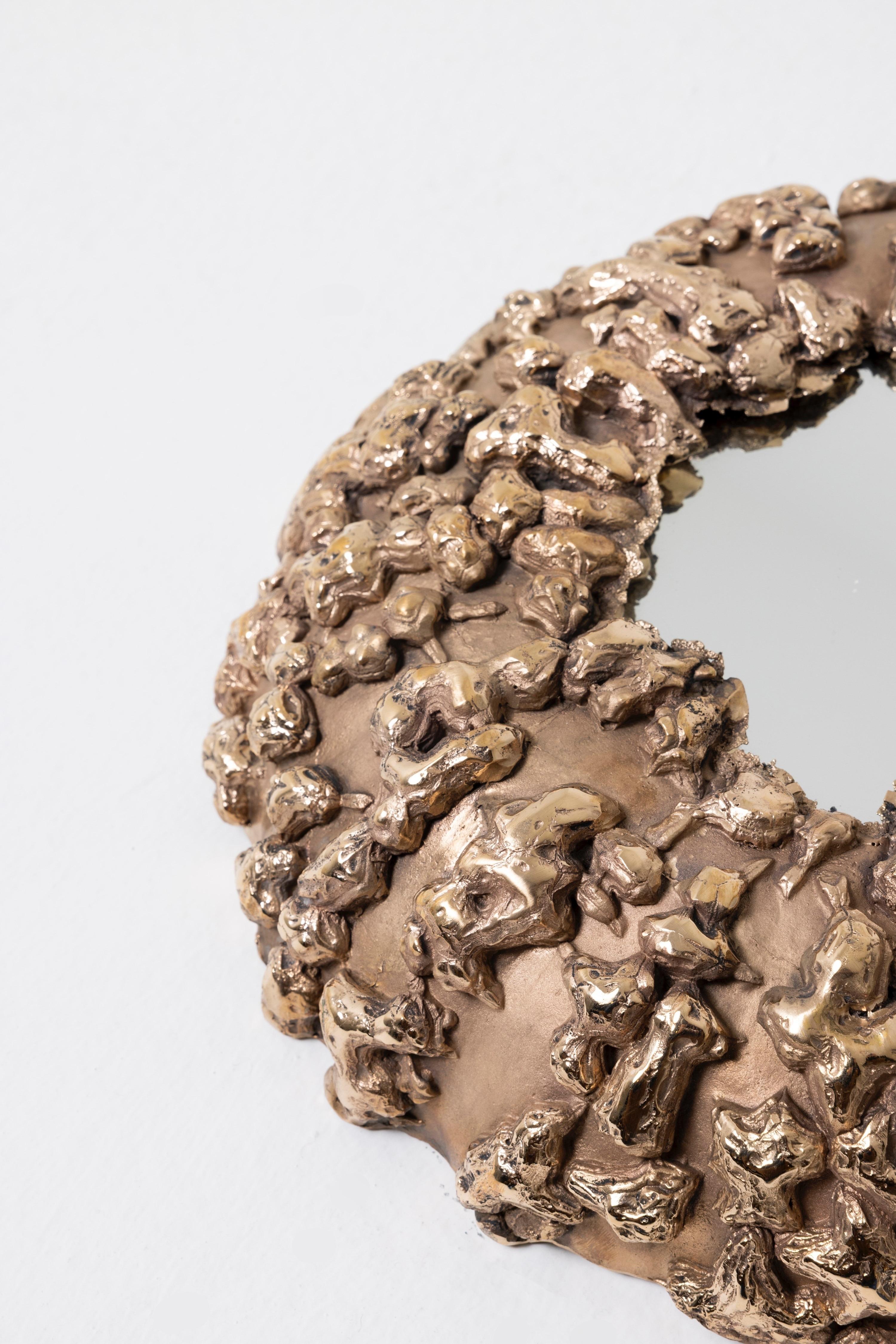 Cast Contemporary Bronzer Mirror Peanuts by Clotilde Ancarani For Sale