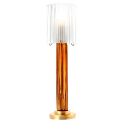 Lampe de bureau contemporaine marron et or