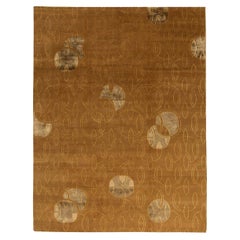Moderner geometrischer Teppich aus Seide und Wolle mit Lunar-Motiv von Doris Leslie Blau