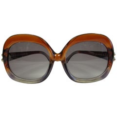 Zeitgenössische übergroße Balenciaga-Sonnenbrille in Braun und Grau