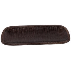 Contemporary Brown Crocodile Tray by Nancy Gonzalez