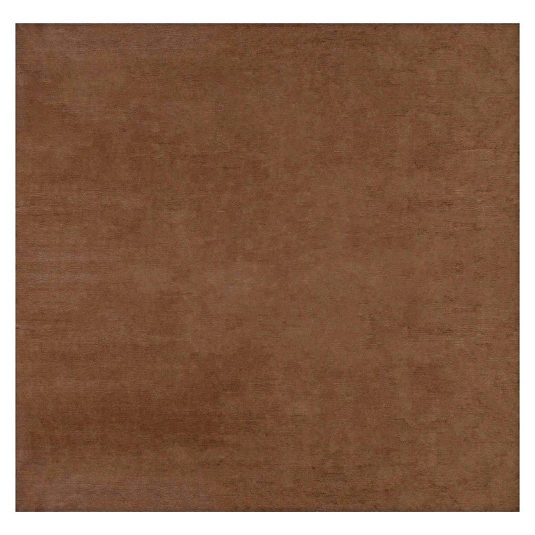 Doris Leslie Blau Brown Handmade Mohair Rug, Contemporary