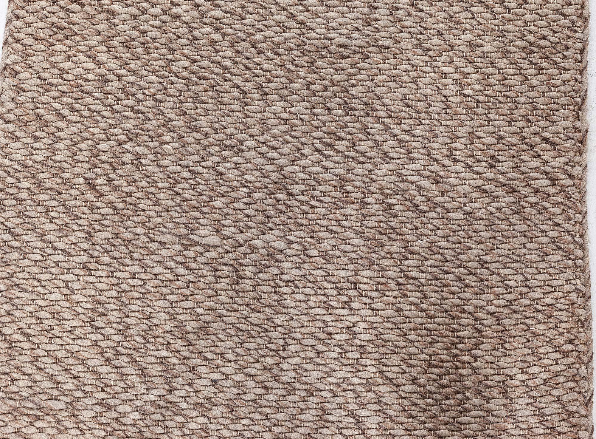 Modern Contemporary Brown Handmade Wool Runner by Doris Leslie Blau For Sale