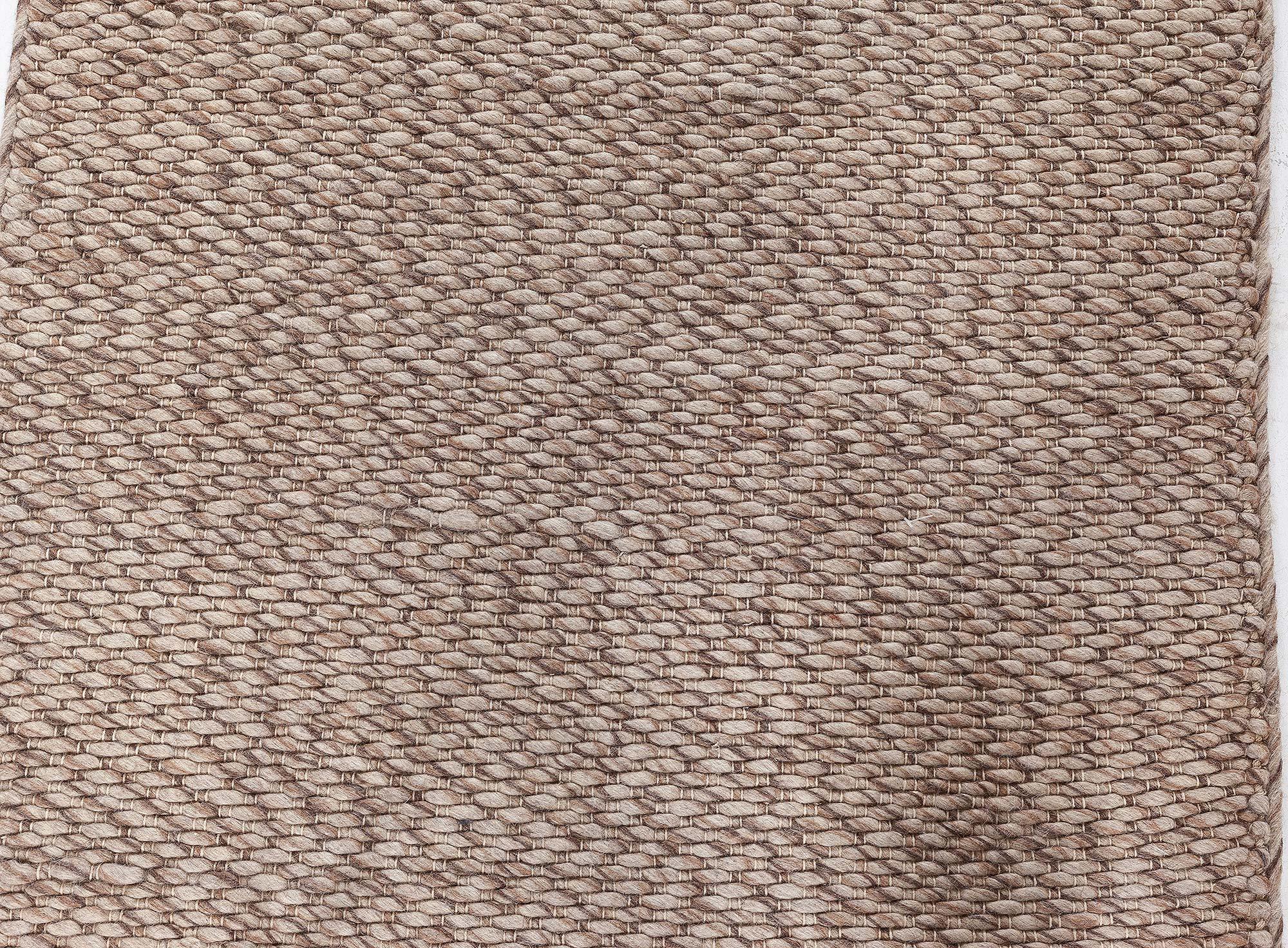 Zeitgenössischer brauner handgefertigter Woll-Läufer von Doris Leslie Blau (Moderne) im Angebot