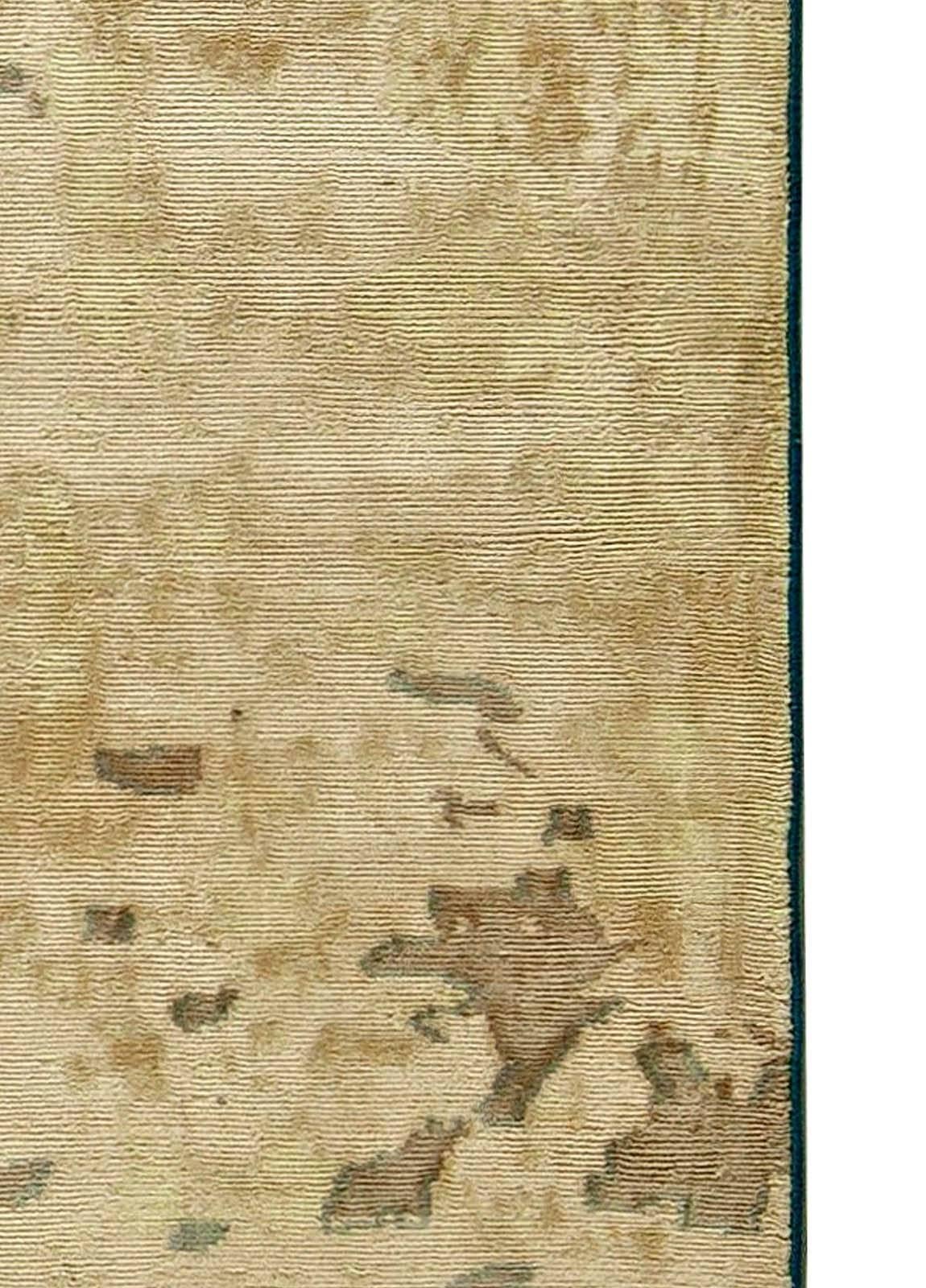 Zeitgenössischer brauner handgefertigter Woll-Läufer von Doris Leslie Blau (Handgeknüpft) im Angebot