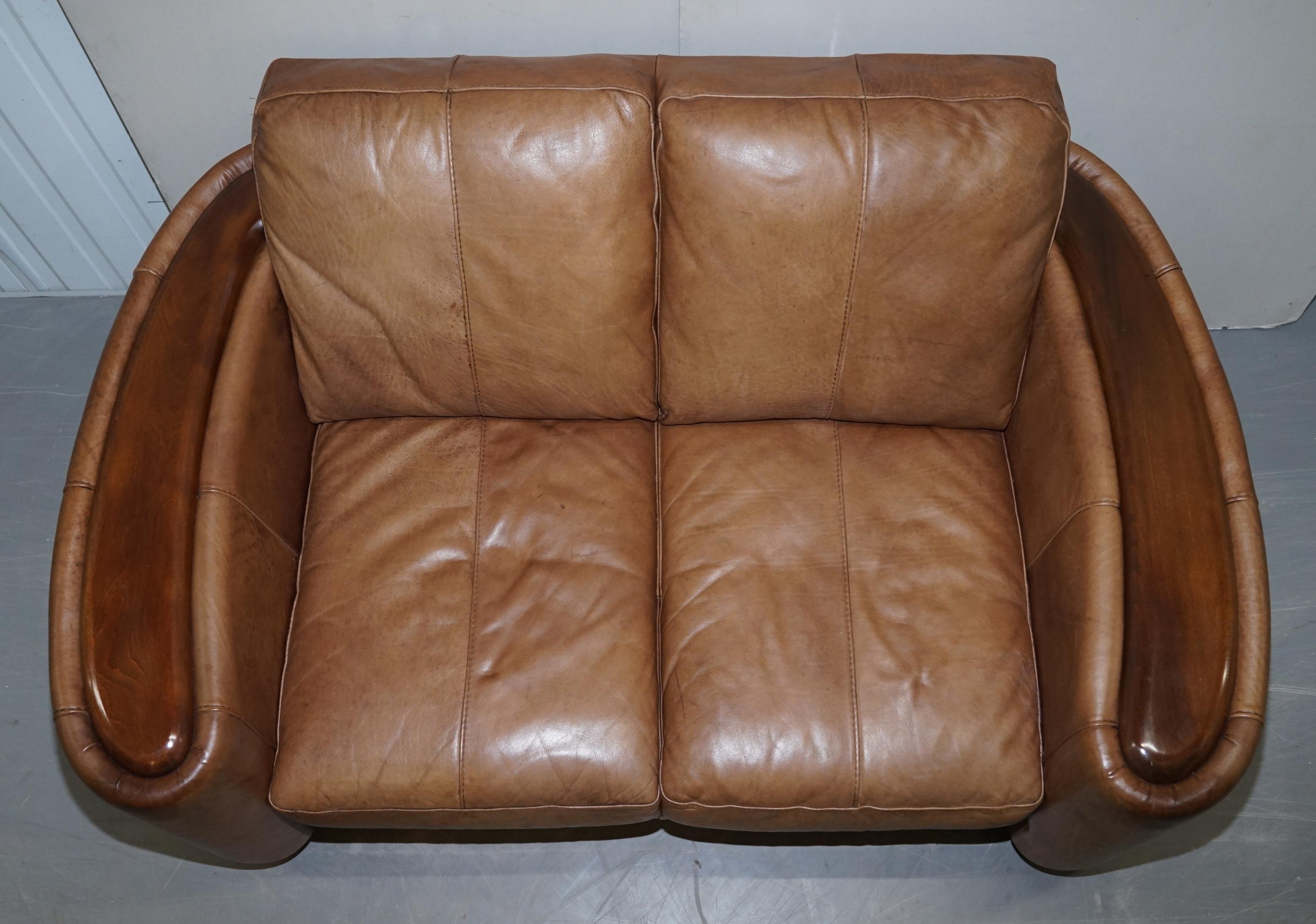 art deco style leather sofa