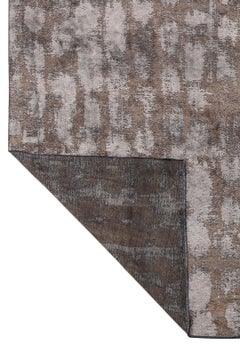Contemporary Brown nd Silver Diamond Pattern Luxury Chenille Rug